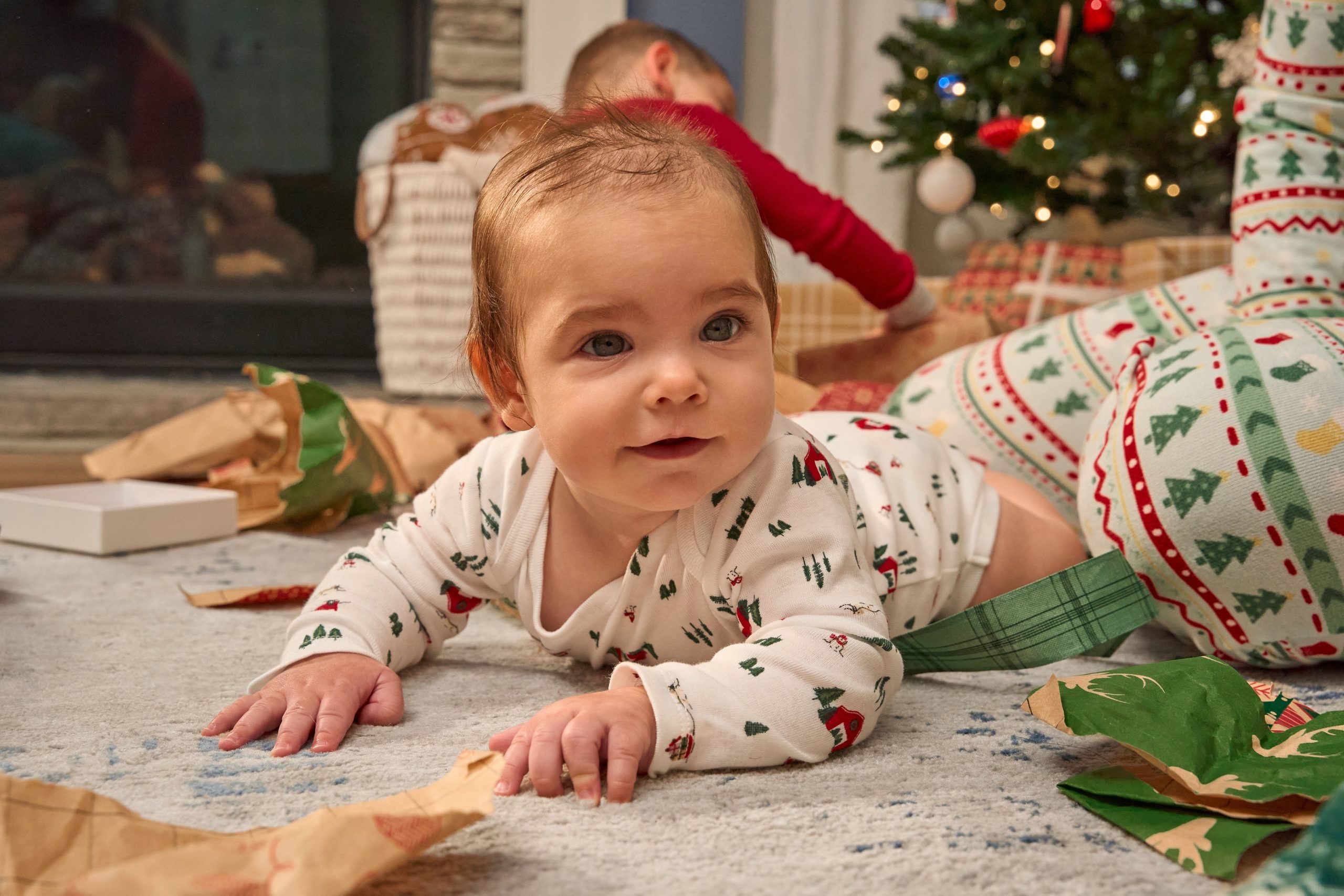 3-Pack Baby Neutral First Christmas Long Sleeve Onesies® Bodysuits - Image 2