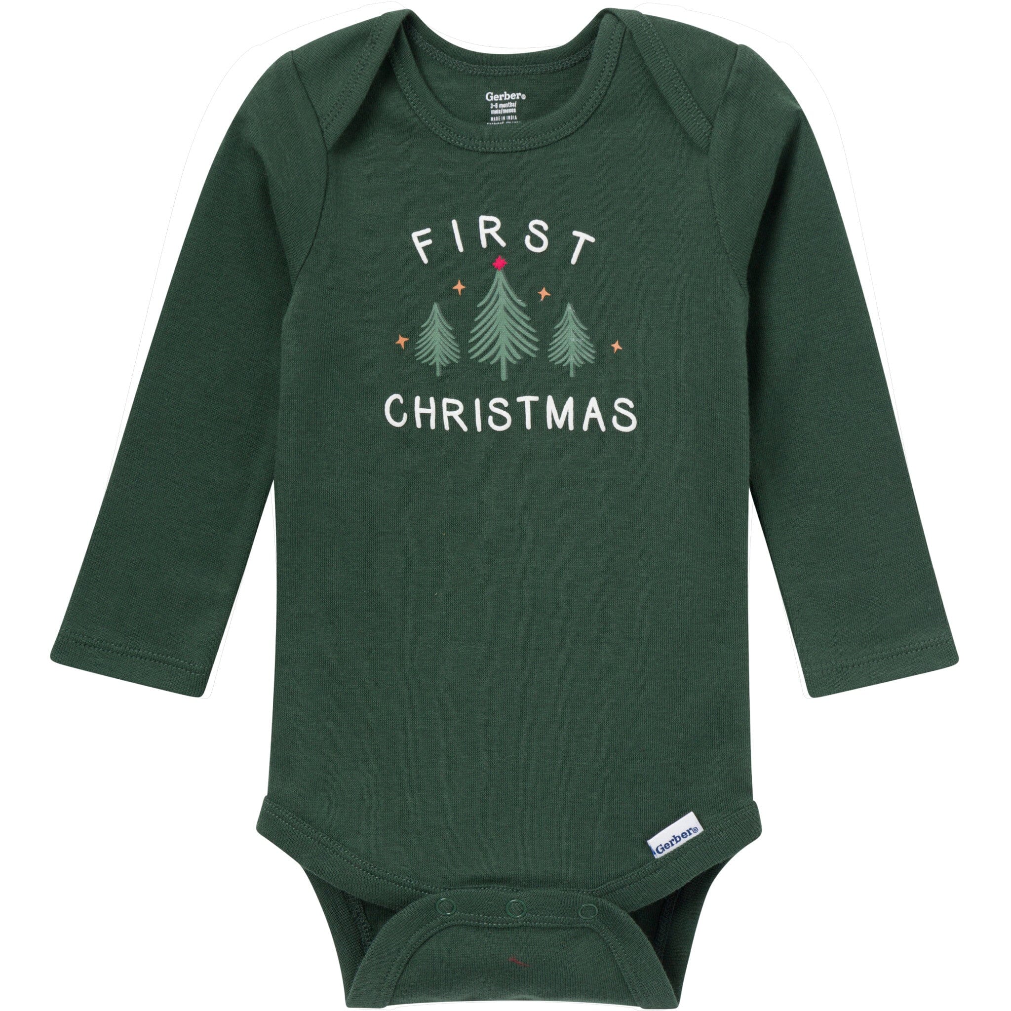 3-Pack Baby Neutral First Christmas Long Sleeve Onesies® Bodysuits - Image 5