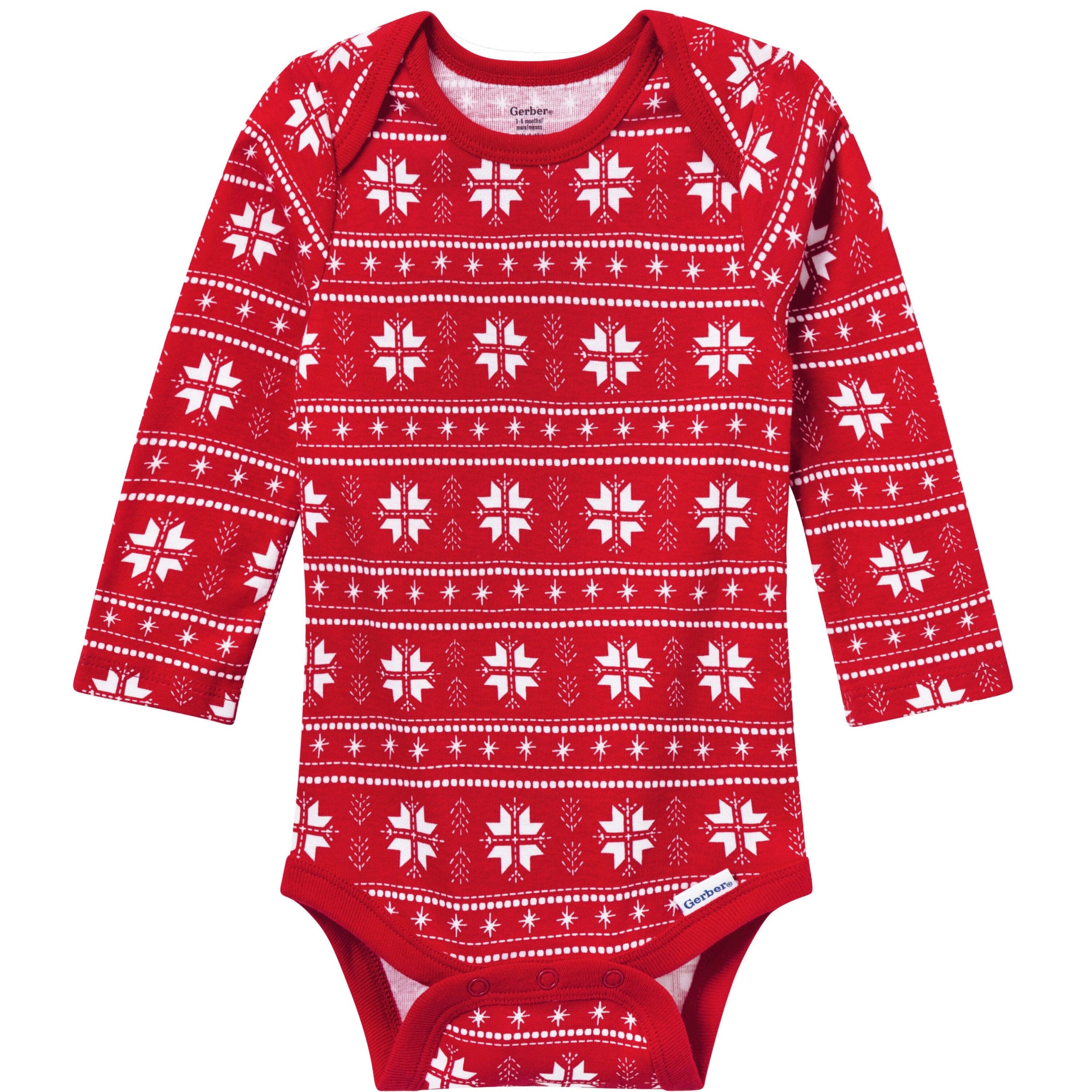 3-Pack Baby Neutral First Christmas Long Sleeve Onesies® Bodysuits - Image 6