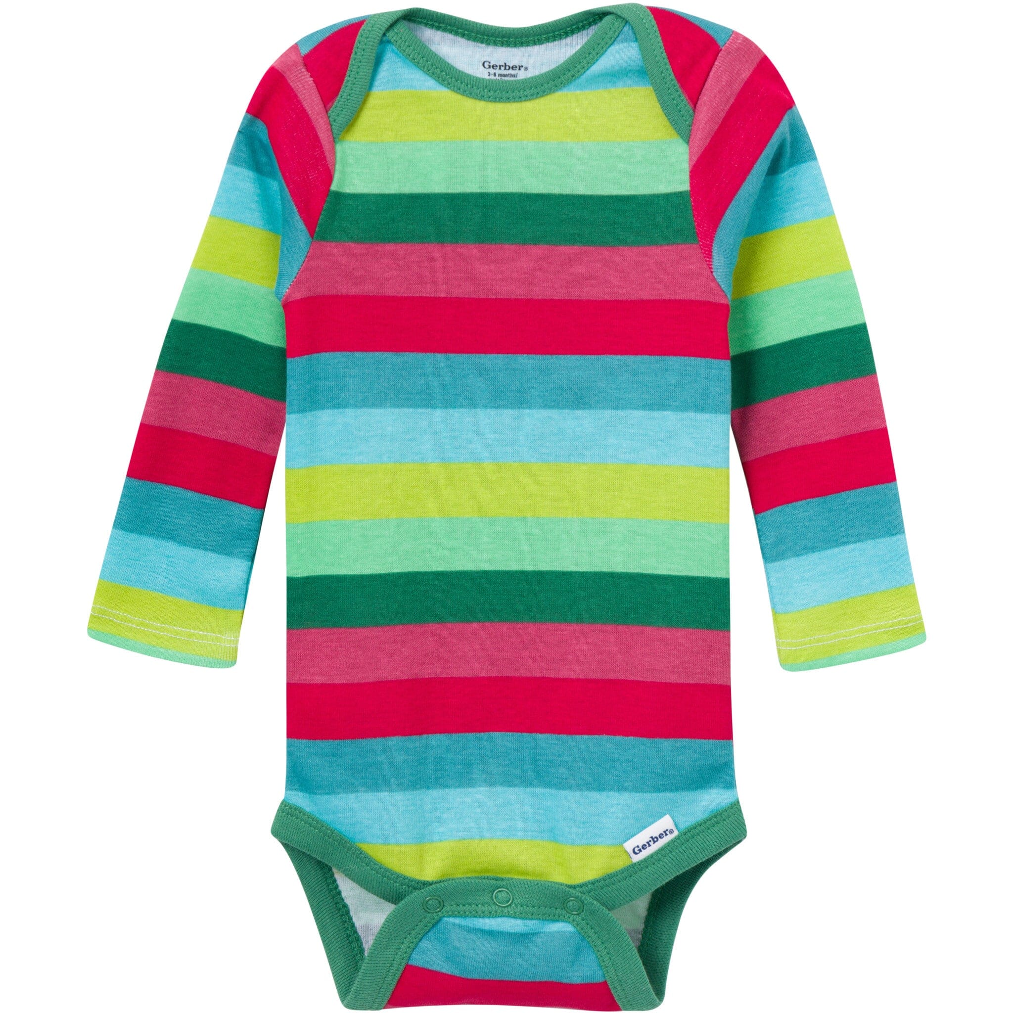 3-Pack Baby Neutral Joyful Stripe Long Sleeve Onesies® Bodysuits - Image 8