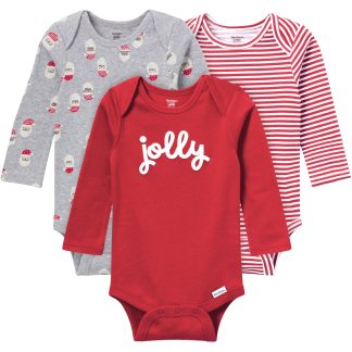 3-Pack Baby Neutral Jolly Long Sleeve Onesies® Bodysuits