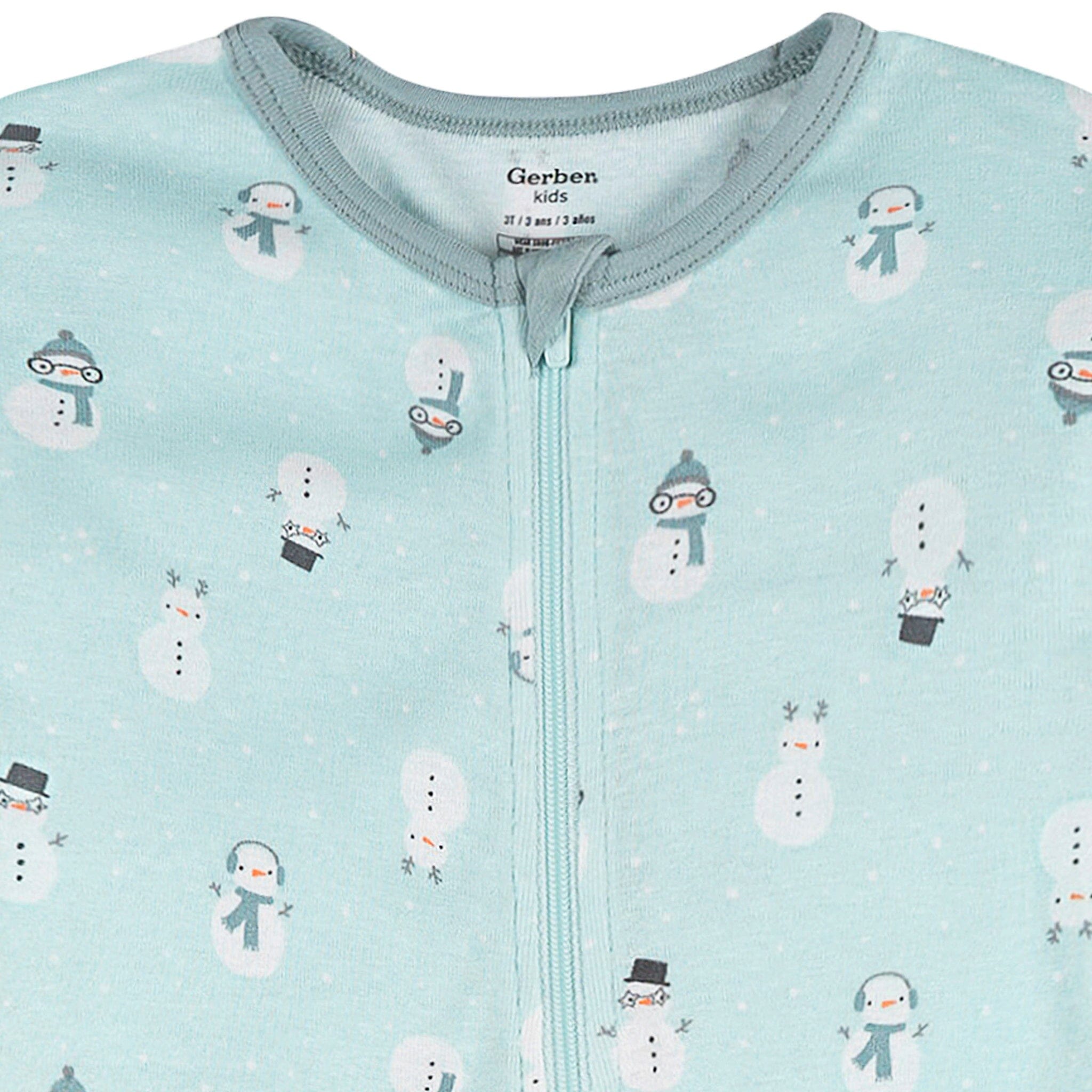2-Pack Infant & Toddler Snowman Stripe Snug Fit Footless Pajamas - Image 6