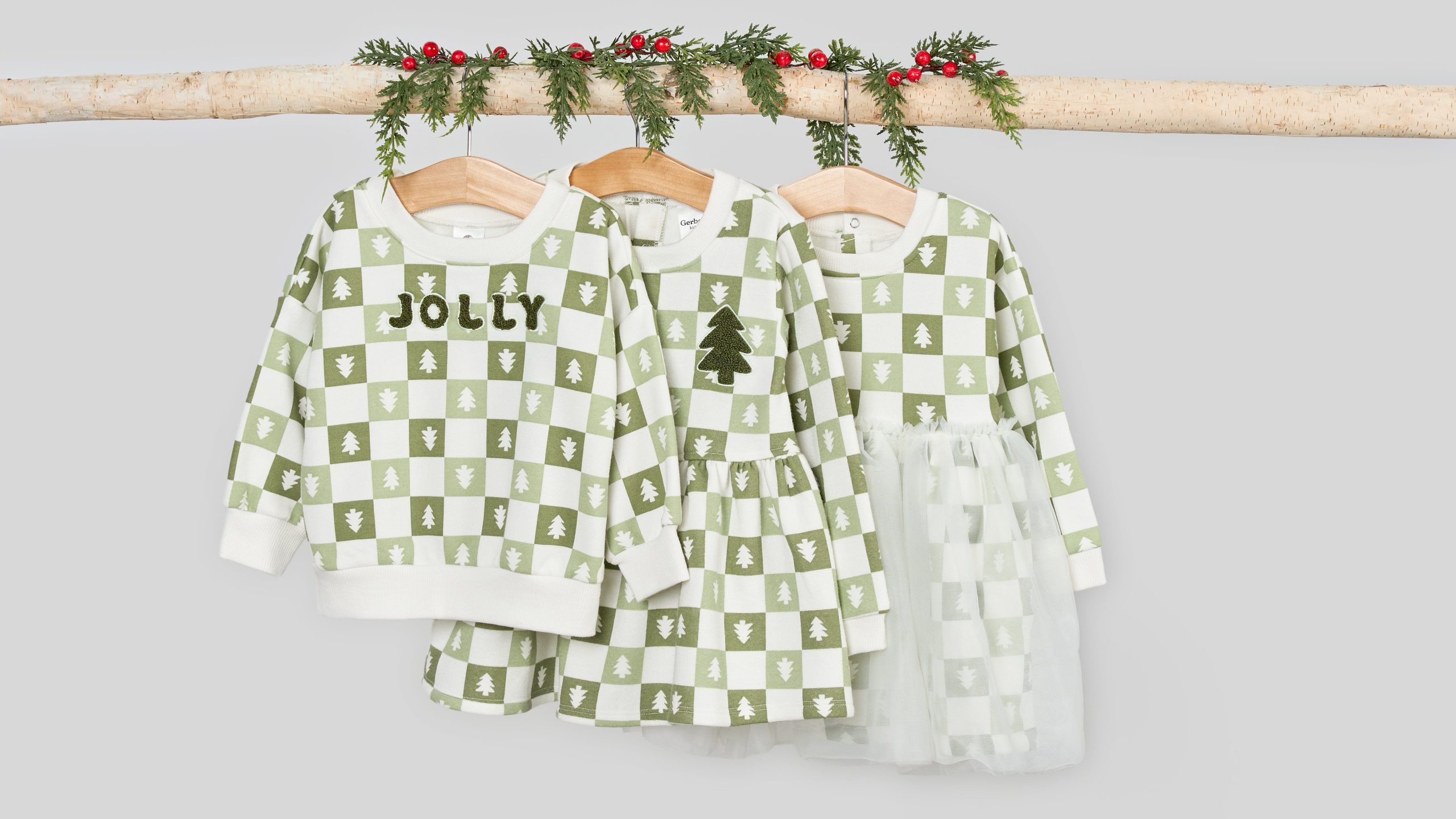 2-Piece Toddler Girls Green Trees Dress and Legging Set - Image 3