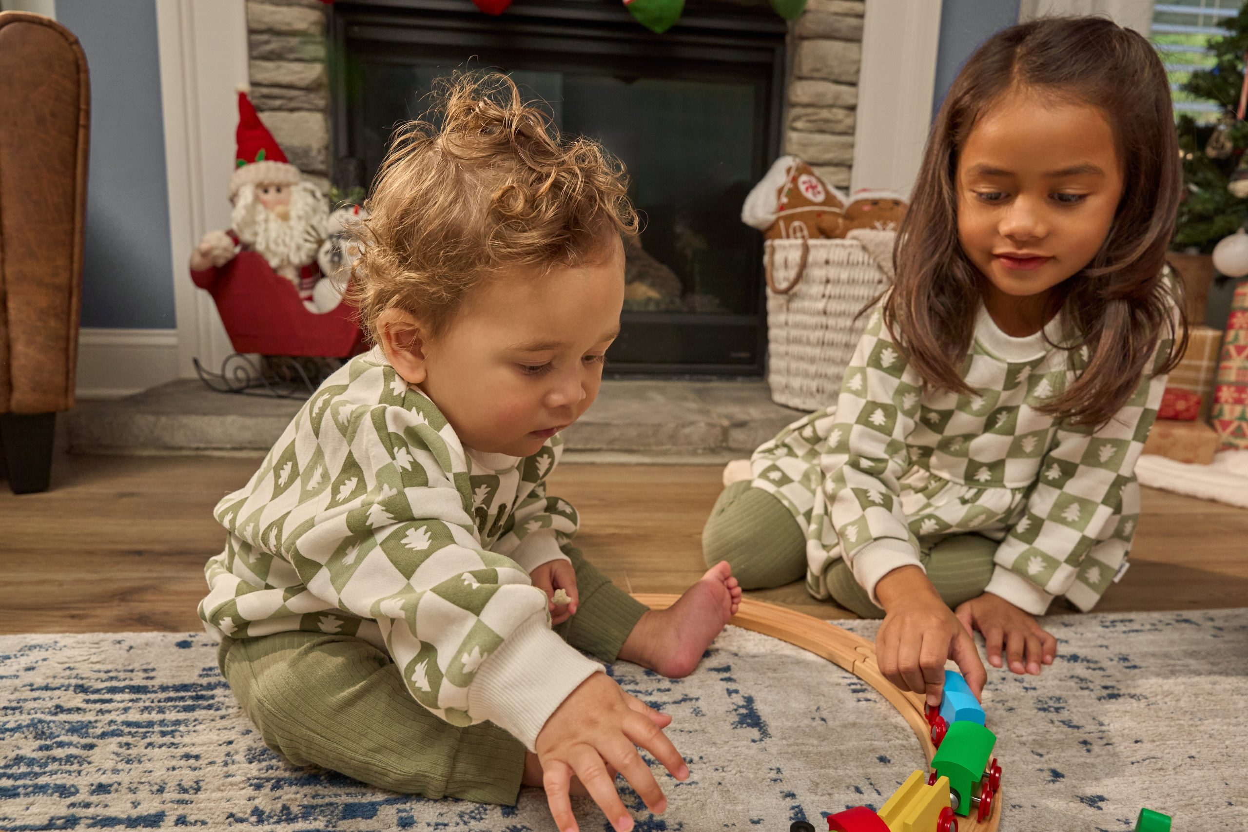2-Piece Baby Boys Green Trees Sweatshirt and Pant Set - Image 3