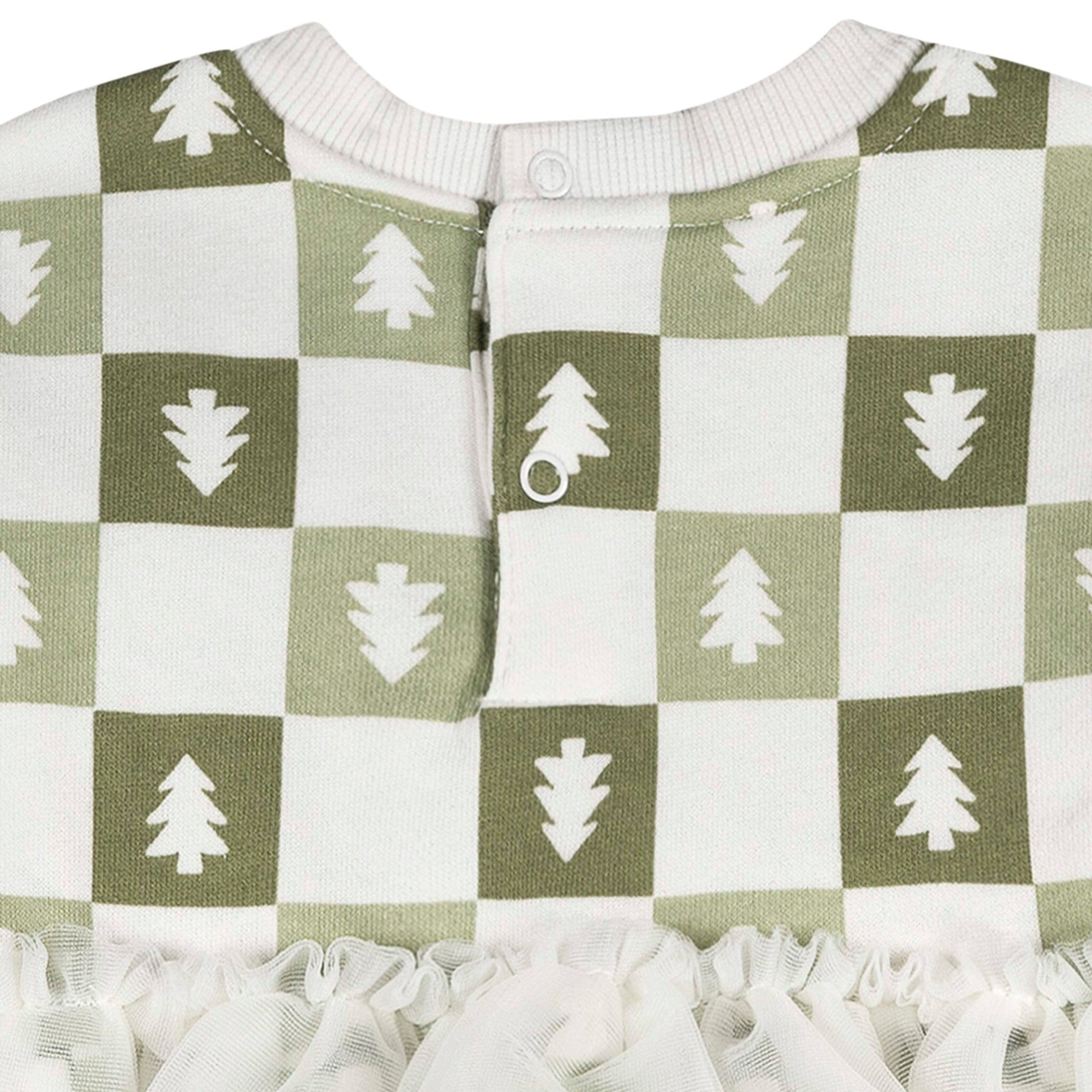 Baby Girls Green Trees Tulle Dress - Image 5