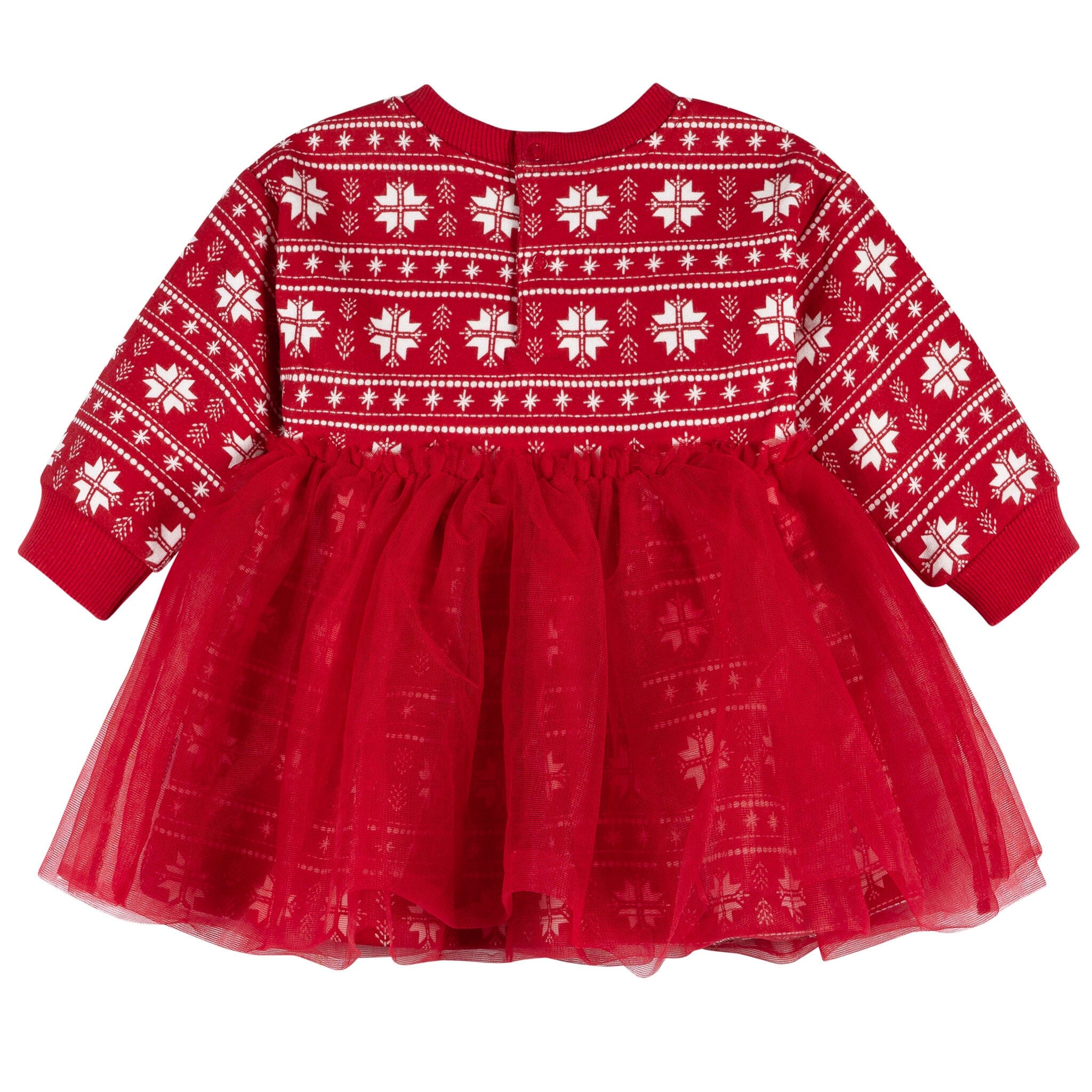 Baby Girls Red Snowflakes Tulle Dress - Image 4
