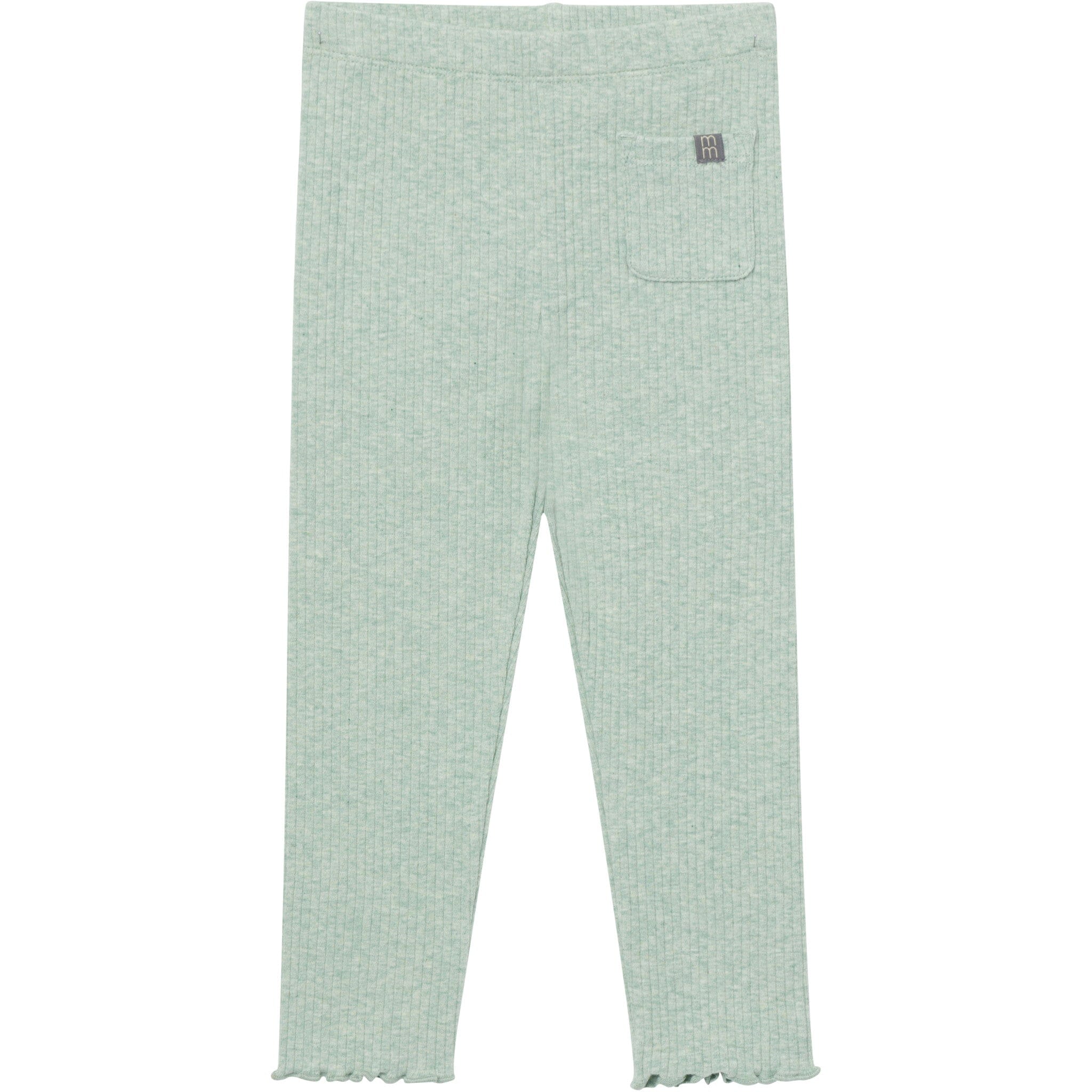 4-Piece Girls Green Floral Ruffle Tops and Leggings Set - Image 3