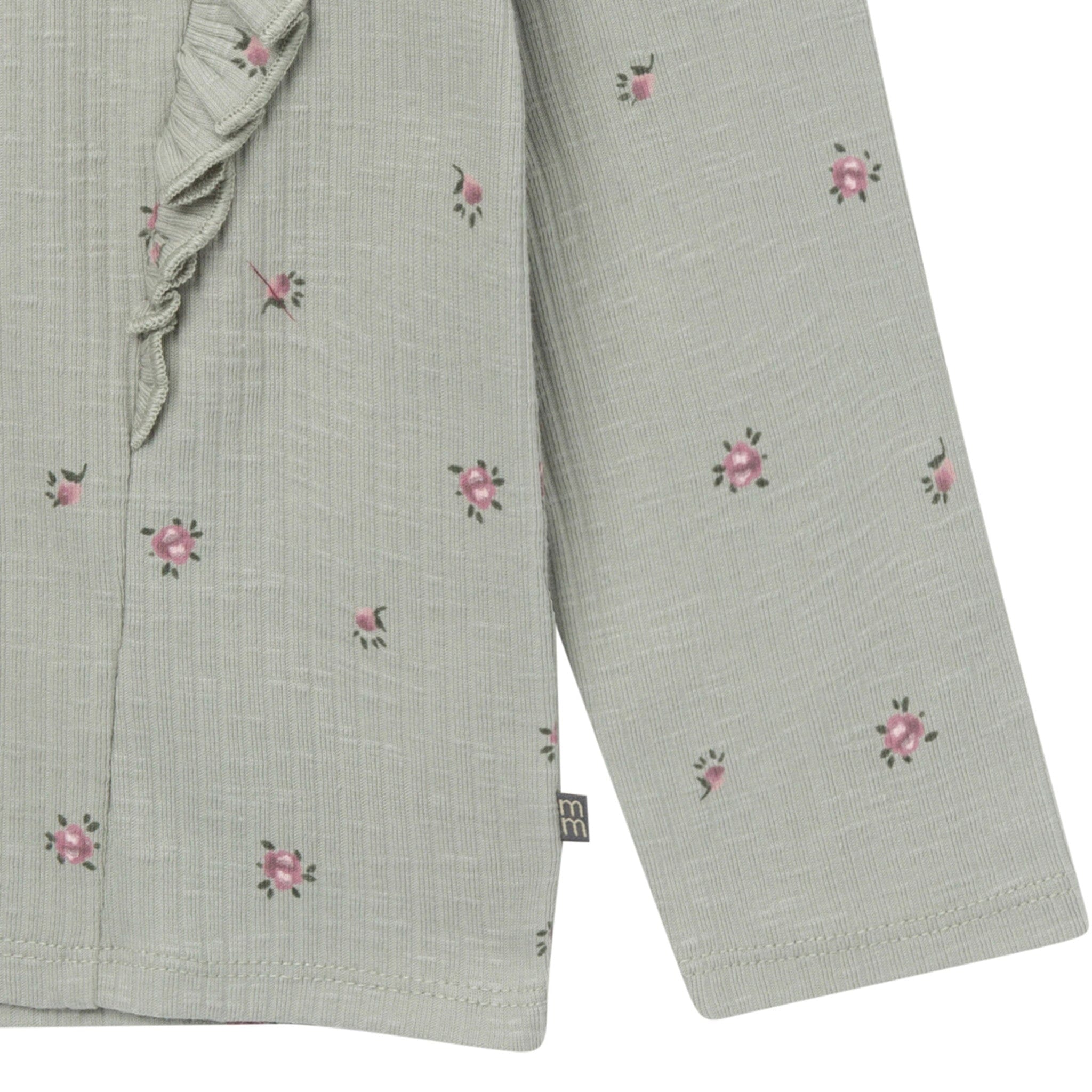 4-Piece Girls Green Floral Ruffle Tops and Leggings Set - Image 6