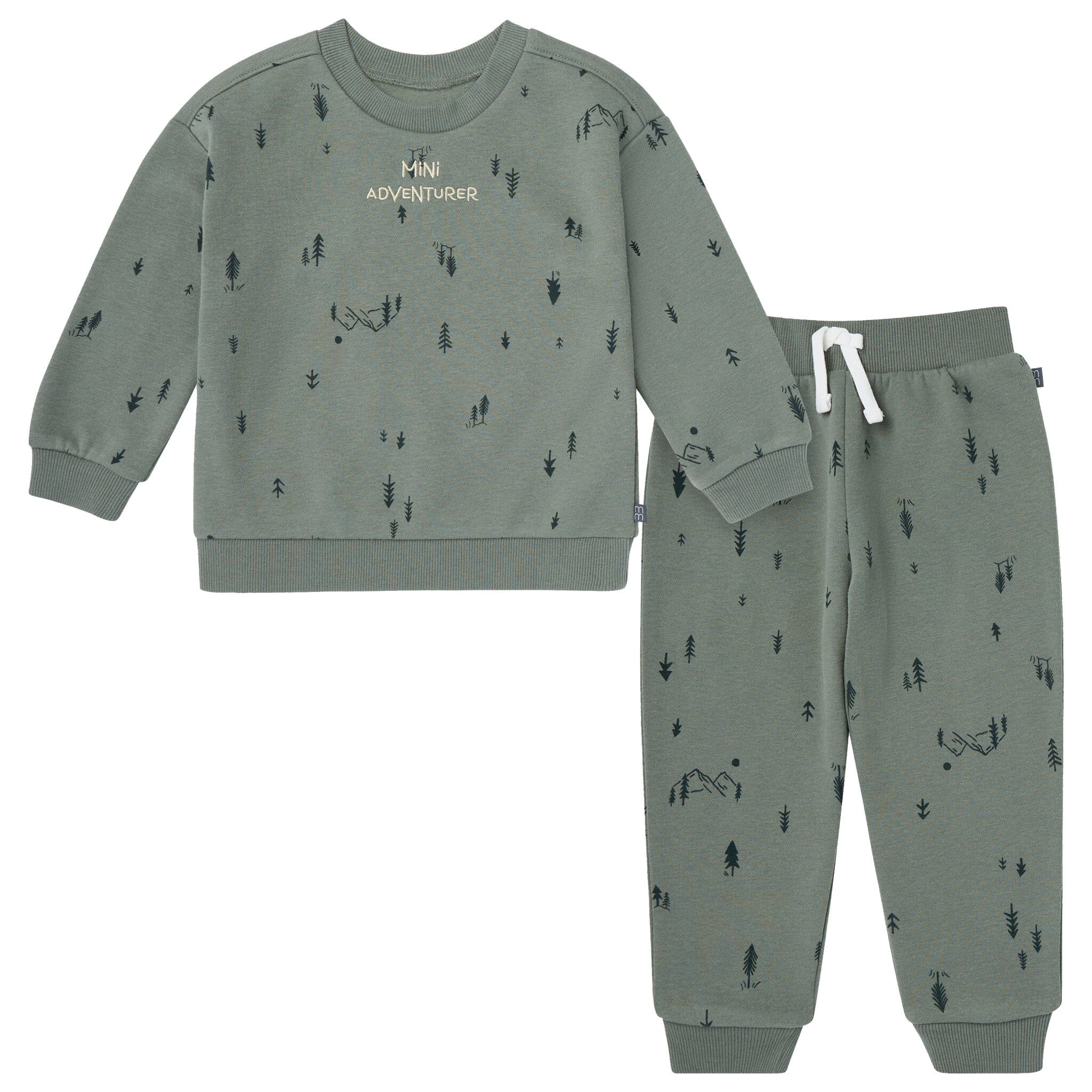 2-Piece Boys Trees & Mountains Sweatshirt and Jogger Set
