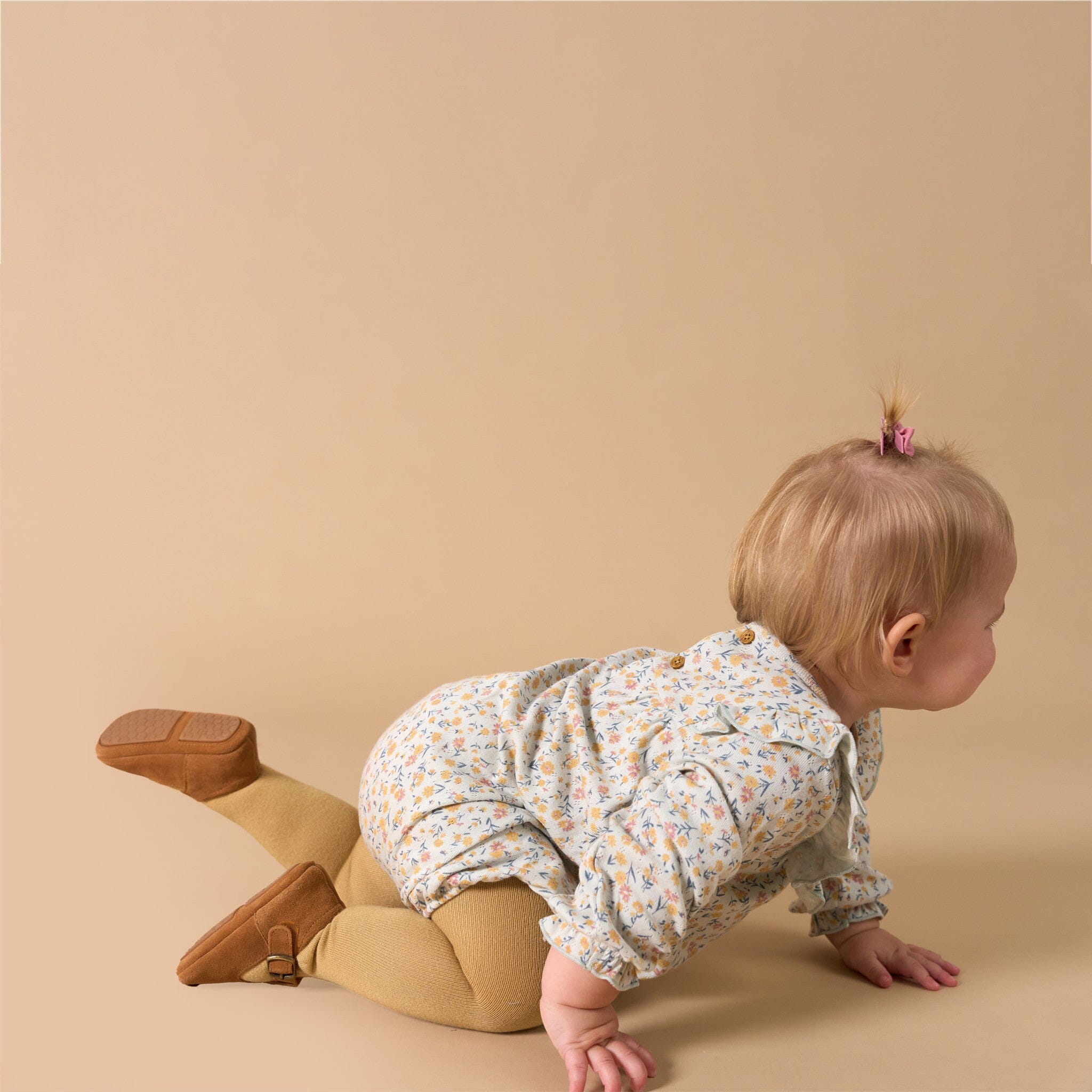 2-Piece Baby Girls Tiny Floral Bubble Romper and Tights - Image 4
