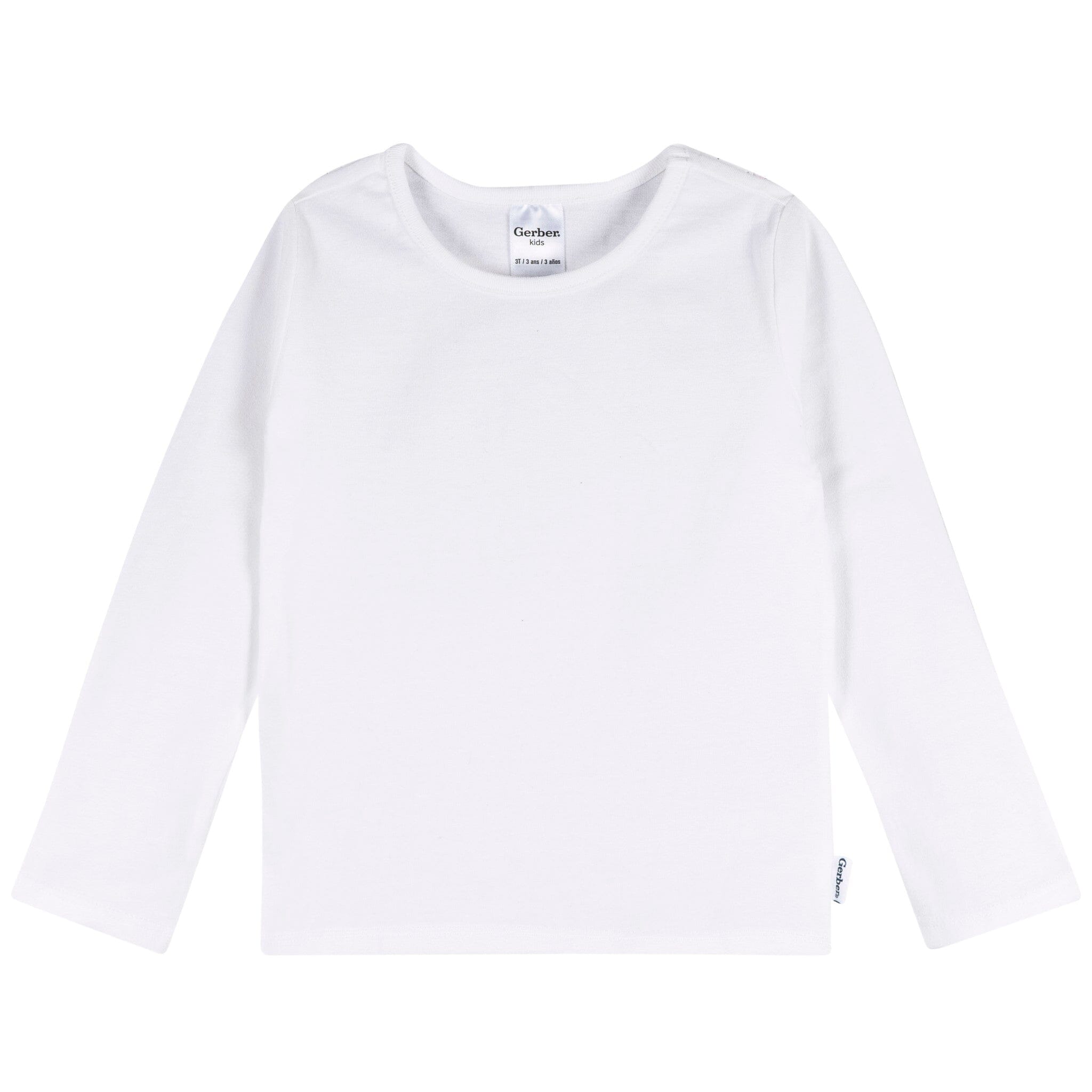 3-Pack Infant & Toddler Girls Black, White, & Grey Long Sleeve Shirts - Image 2
