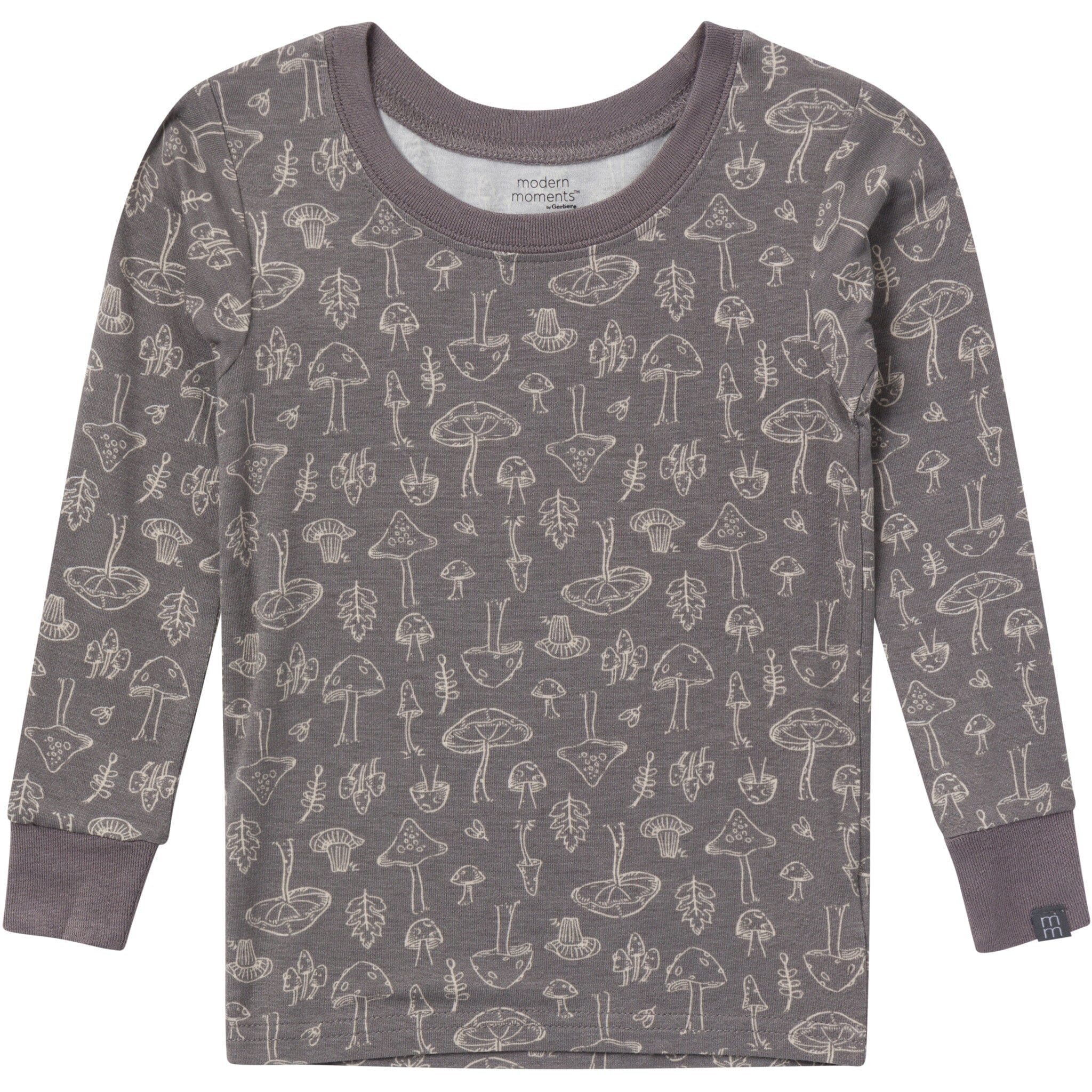 4-Piece Neutral Mushrooms Viscose Snug Fit Pajama Set - Image 4
