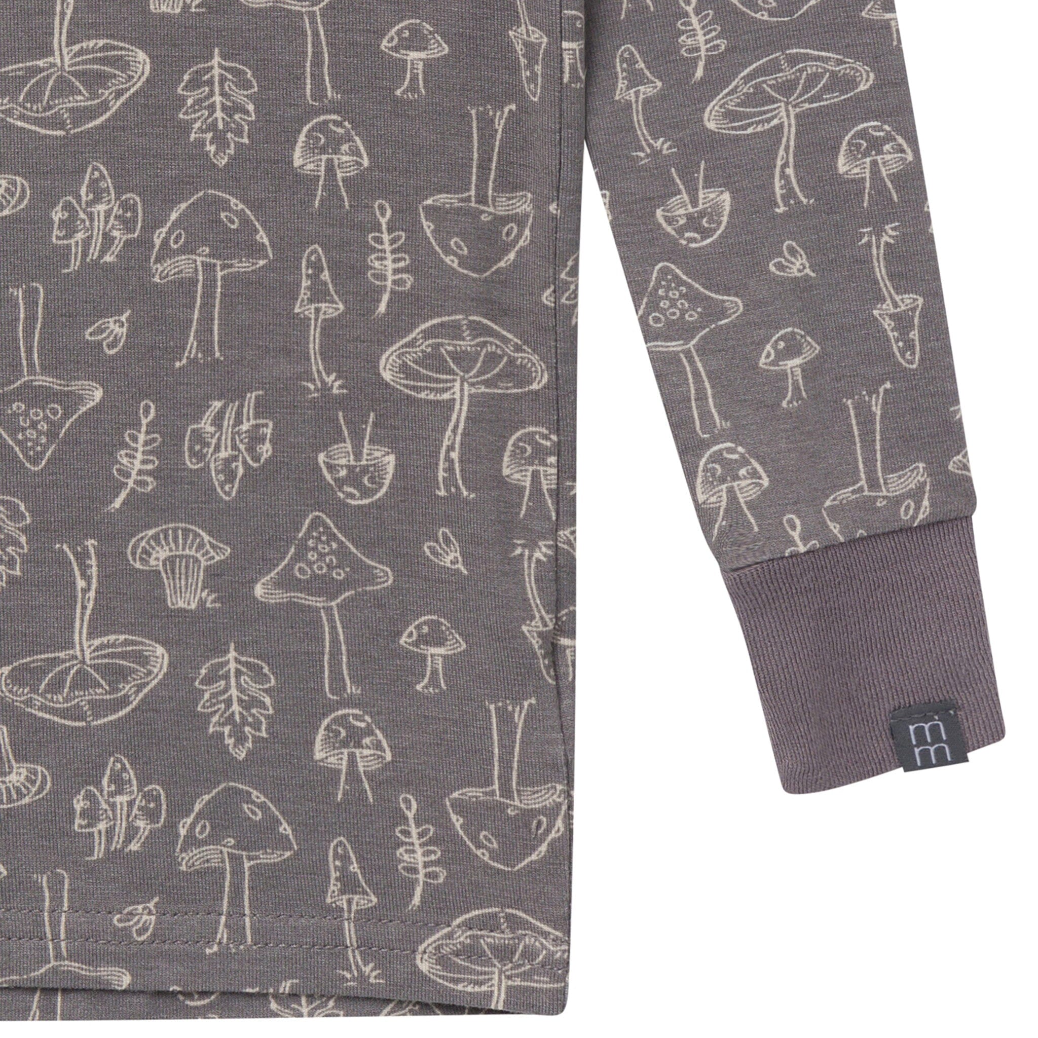 4-Piece Neutral Mushrooms Viscose Snug Fit Pajama Set - Image 6