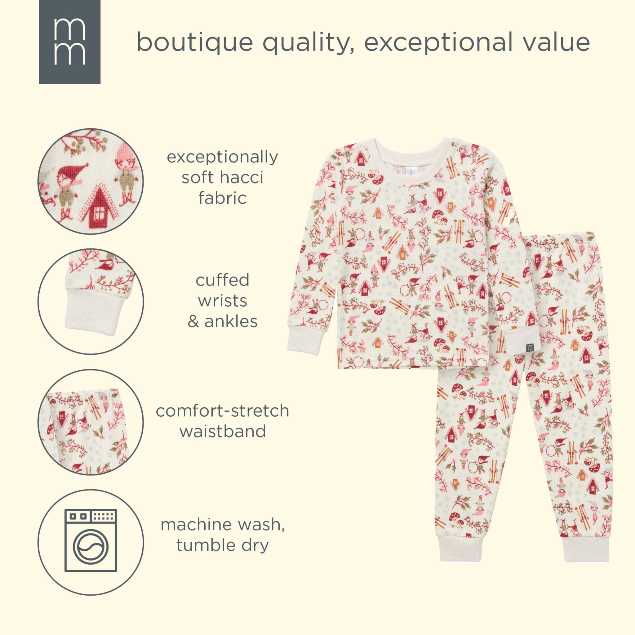 2-Piece Girls Winter Joy Snug Fit Pajama Set - Image 6