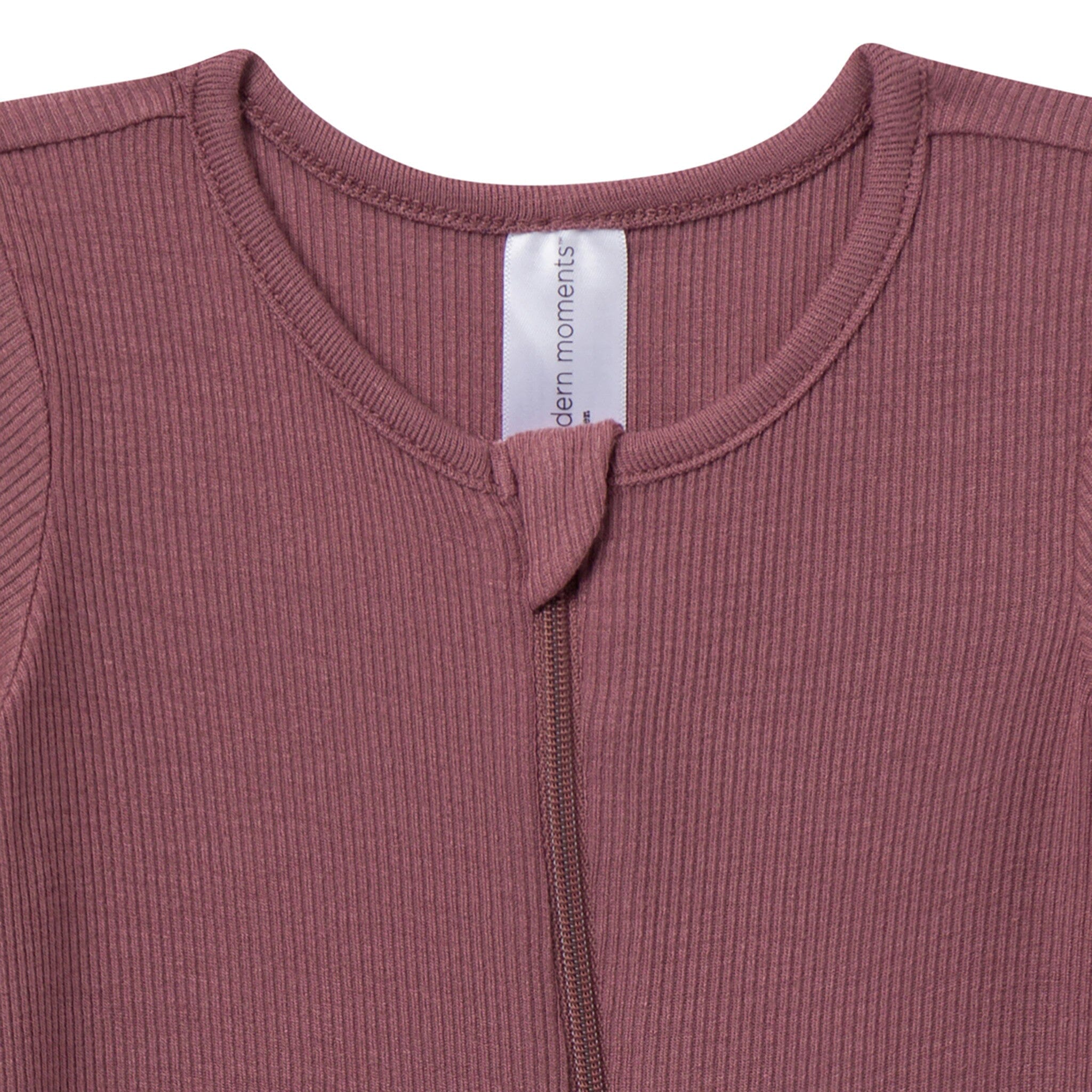 2-Pack Baby Neutral Plums Zip Front Viscose Rompers - Image 3