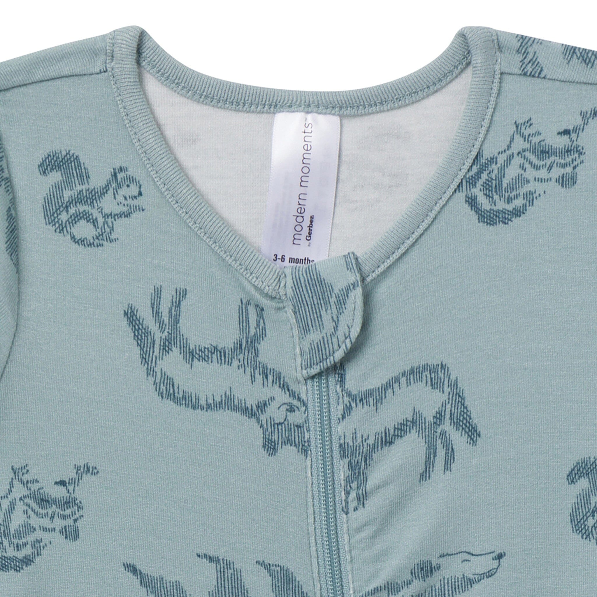 2-Pack Baby Boys Woodland Animals Zip Front Viscose Rompers - Image 7