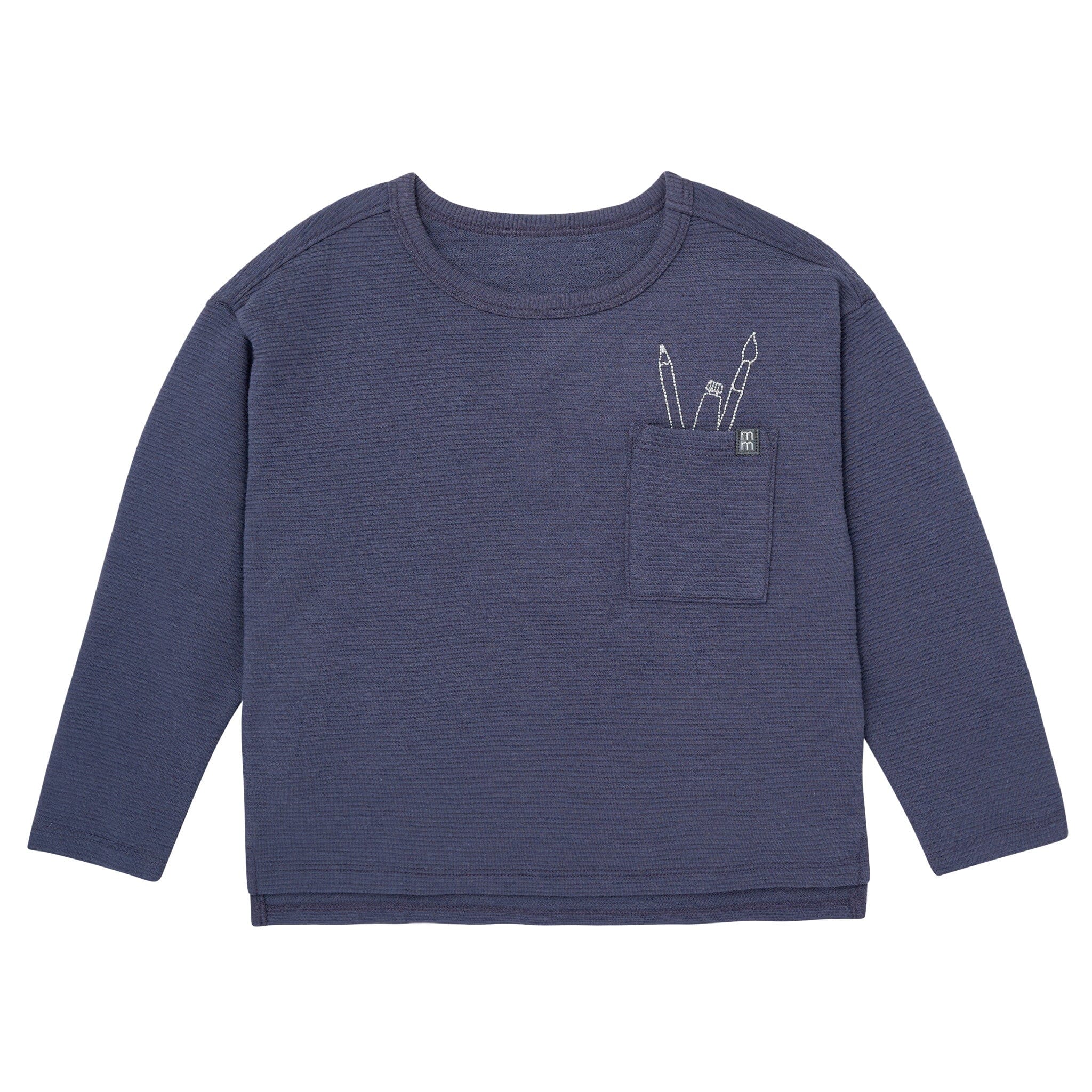 2-Piece Boys Navy Paintbrush Long Sleeve T-Shirt and Jogger Set - Image 2