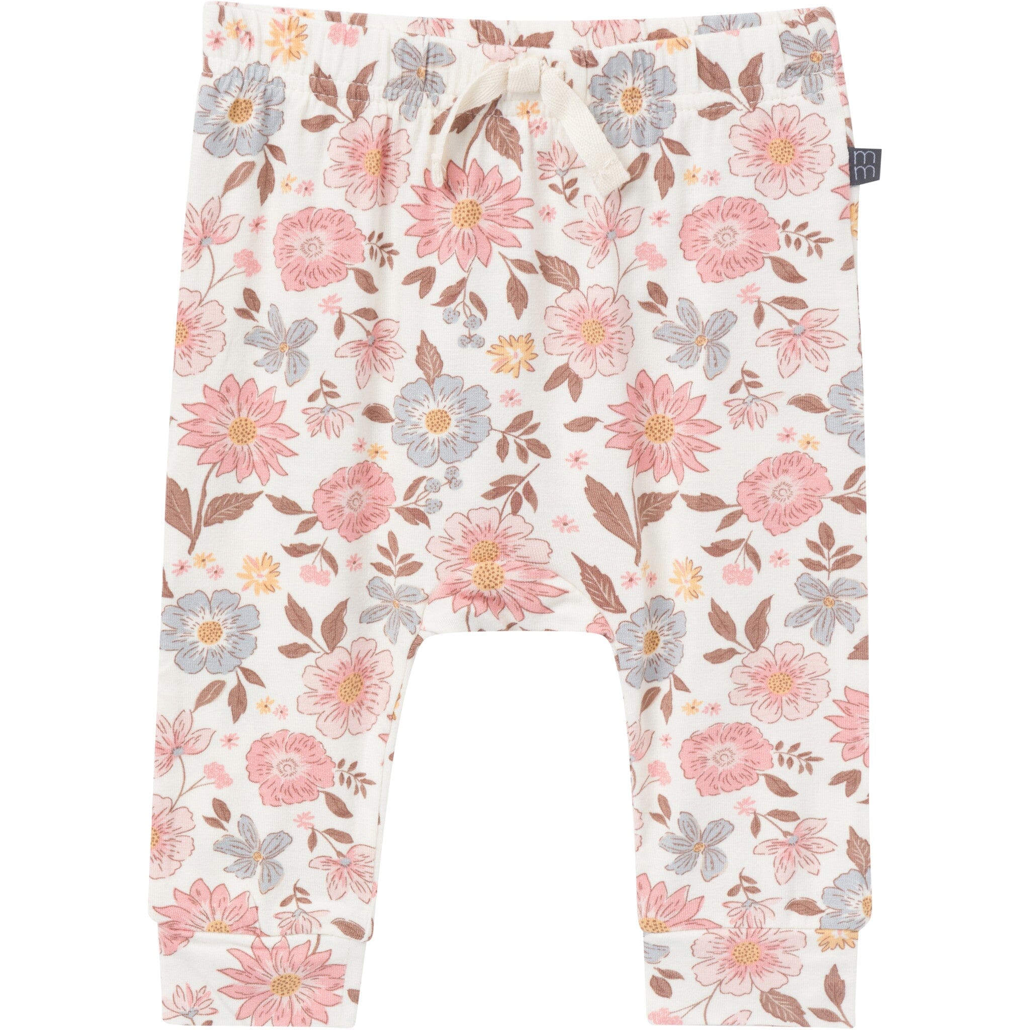 4-Piece Baby Girls Peach Floral Viscose Bodysuits and Pants Set - Image 7