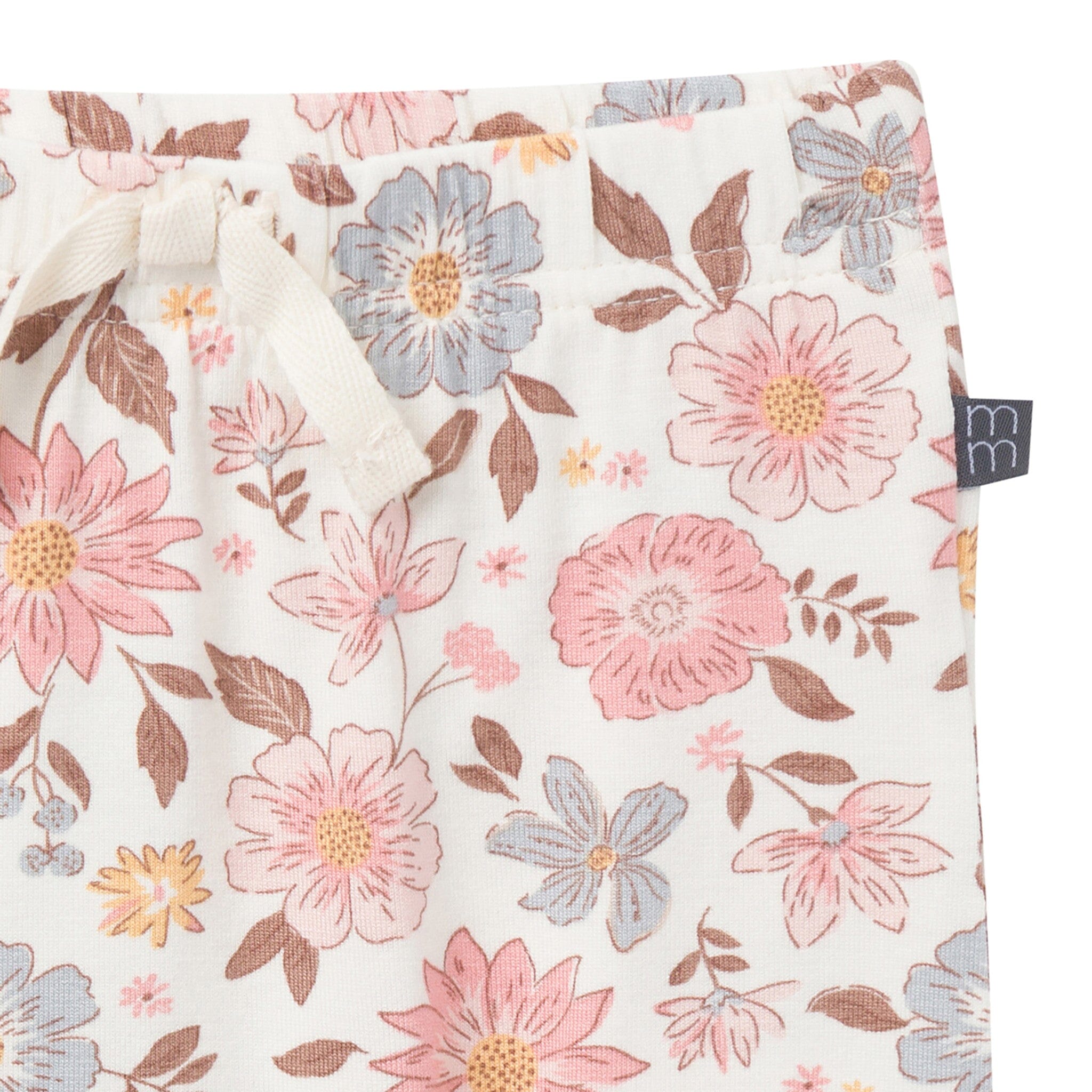 4-Piece Baby Girls Peach Floral Viscose Bodysuits and Pants Set - Image 8
