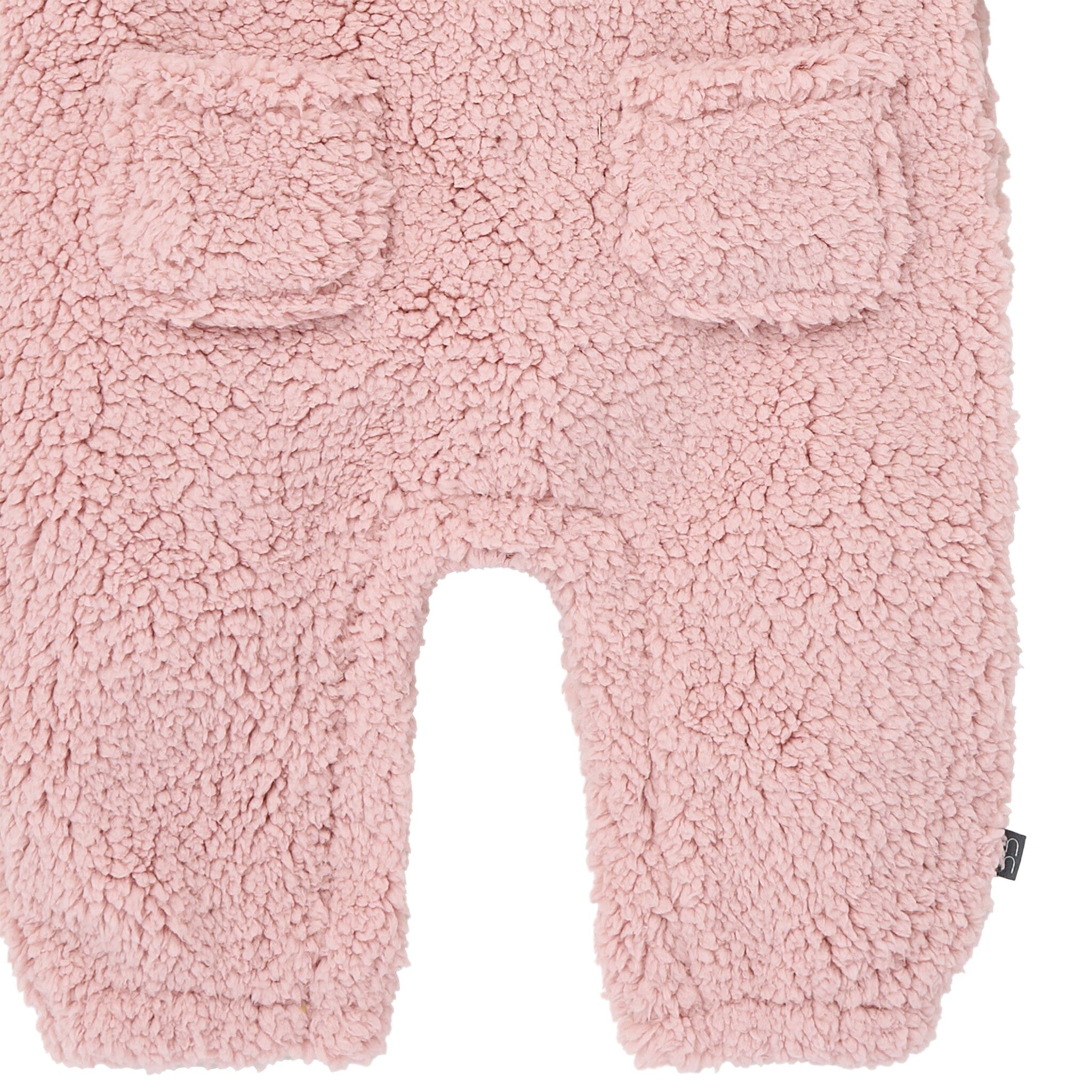 2-Piece Baby Girls Pale Mauve Microplush Overalls - Image 3