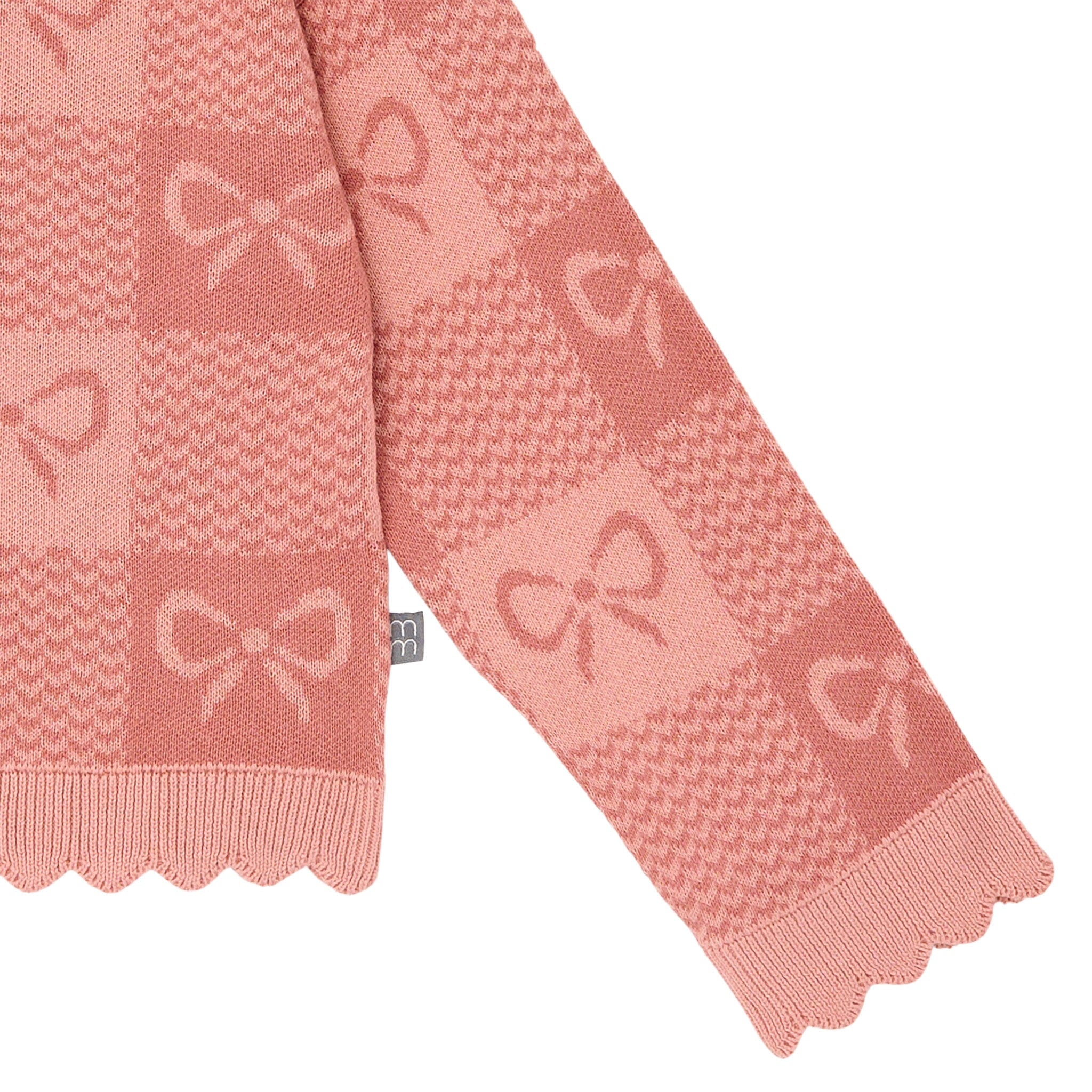 2-Piece Girls Pink Bows Check Sweater Top and Pant Set - Image 6