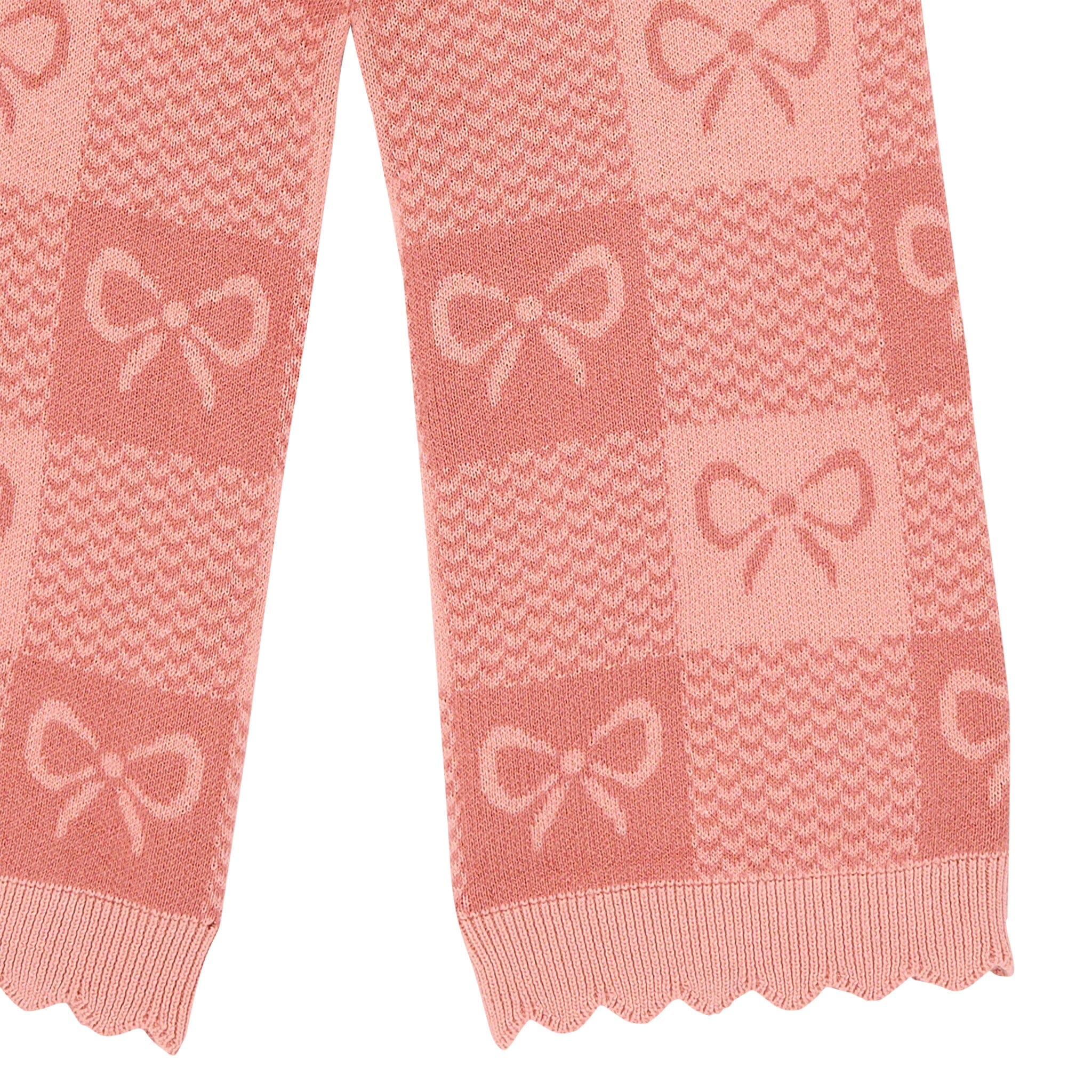 2-Piece Girls Pink Bows Check Sweater Top and Pant Set - Image 9