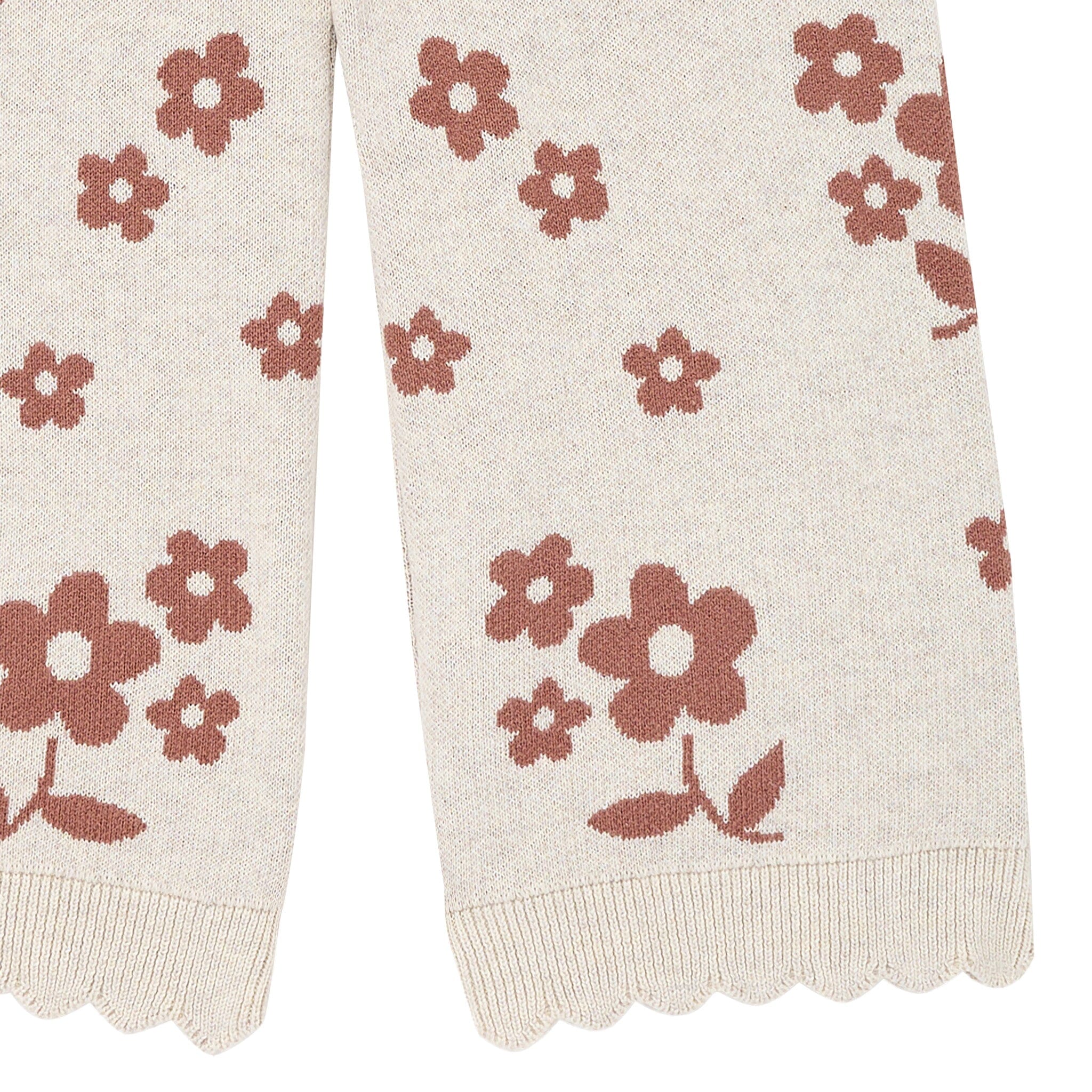 2-Piece Girls Nutmeg Flowers Sweater Top and Pant Set - Image 9