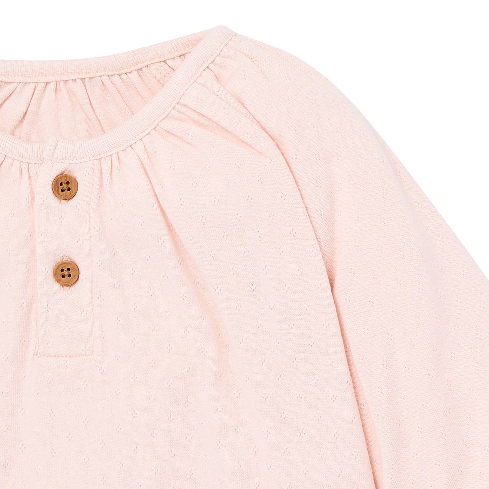 4-Piece Girls Rose Henley Tops and Paperbag Pants Set - Image 3
