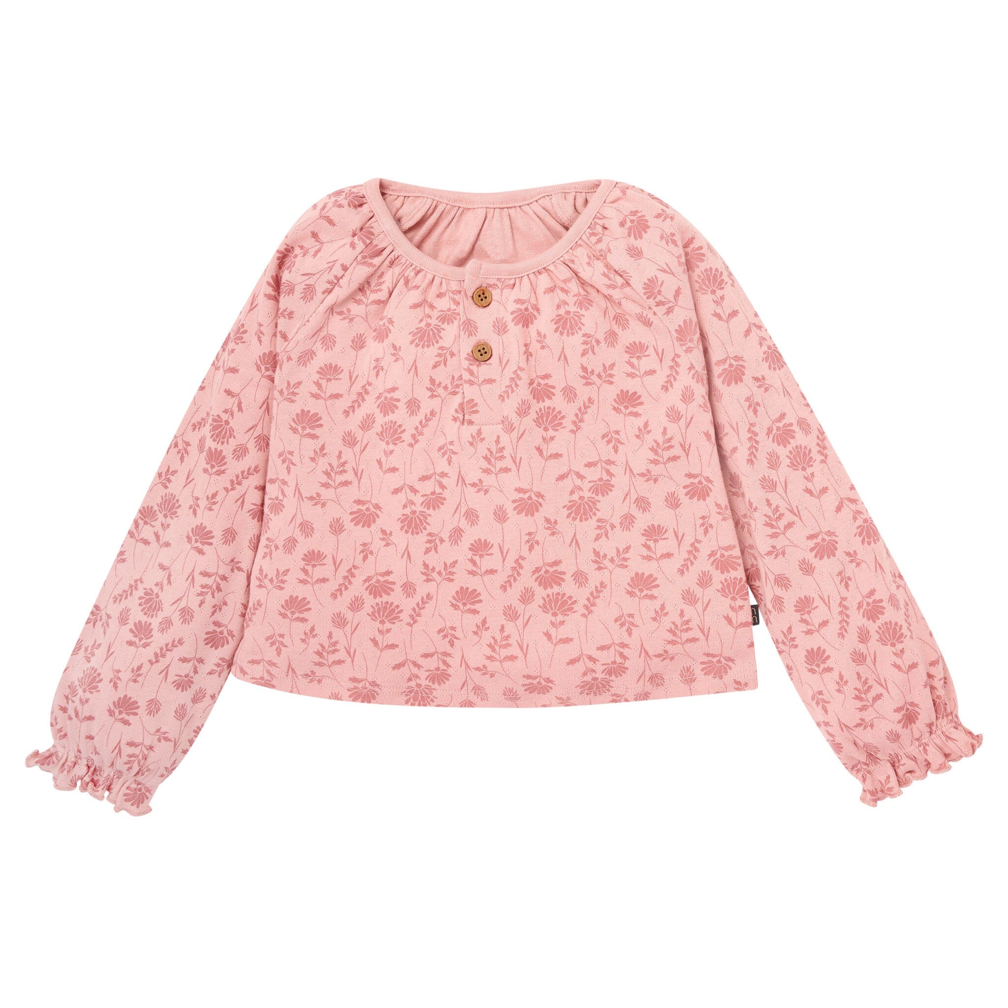 4-Piece Girls Rose Henley Tops and Paperbag Pants Set - Image 8