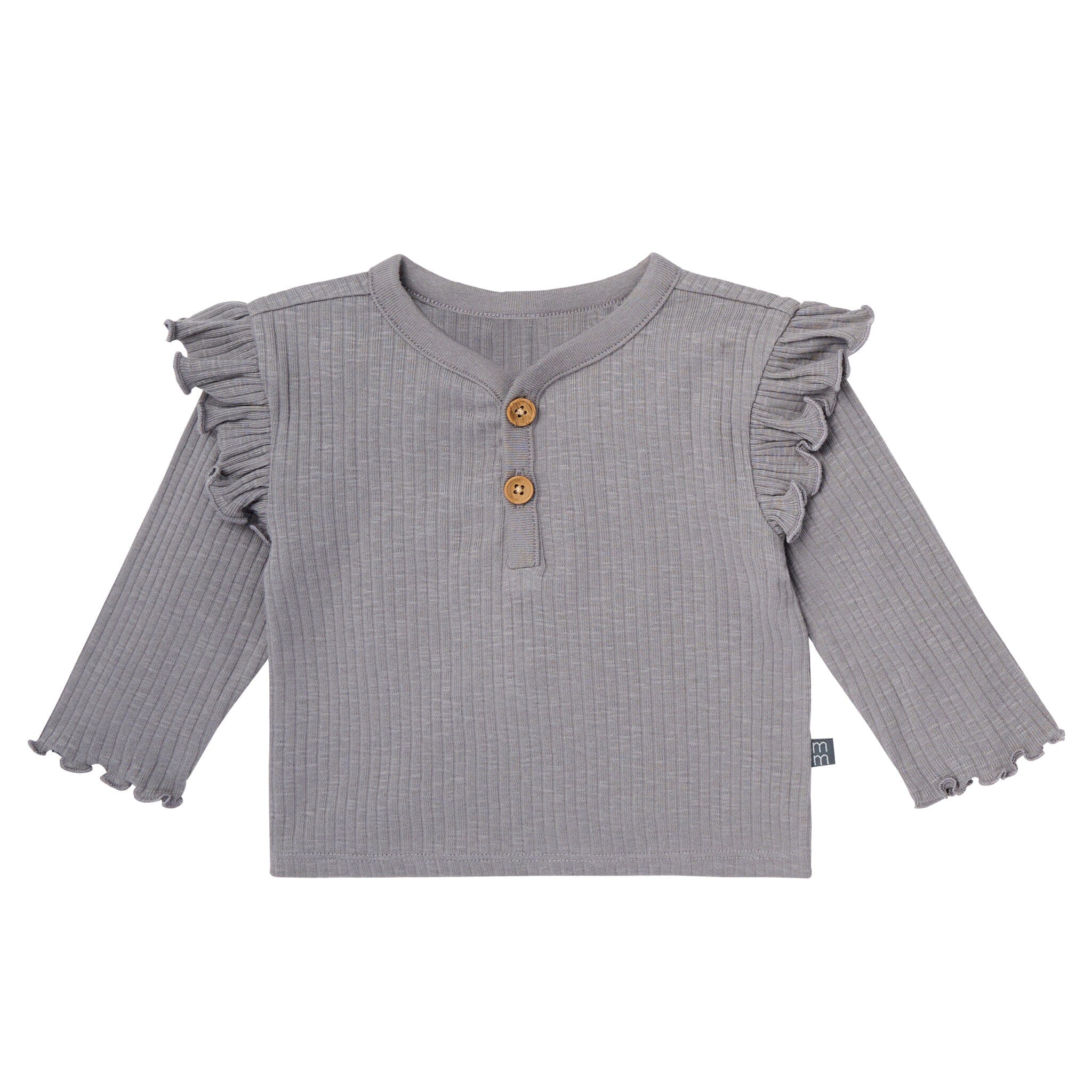 4-Piece Baby Girls Pear Henley Ruffle Tops and Pants Set - Image 8