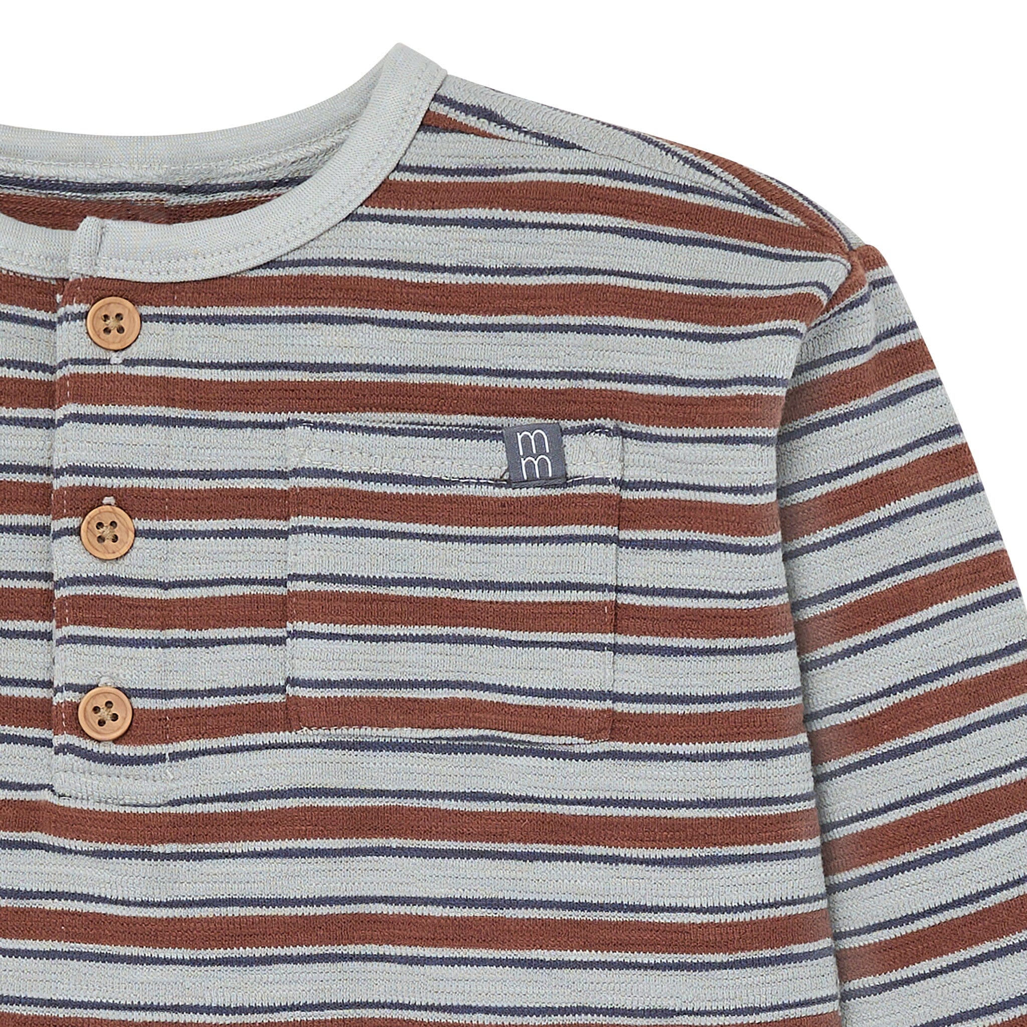 2-Piece Boys Wrought Iron Stripe Henley Top and Pant Set - Image 5