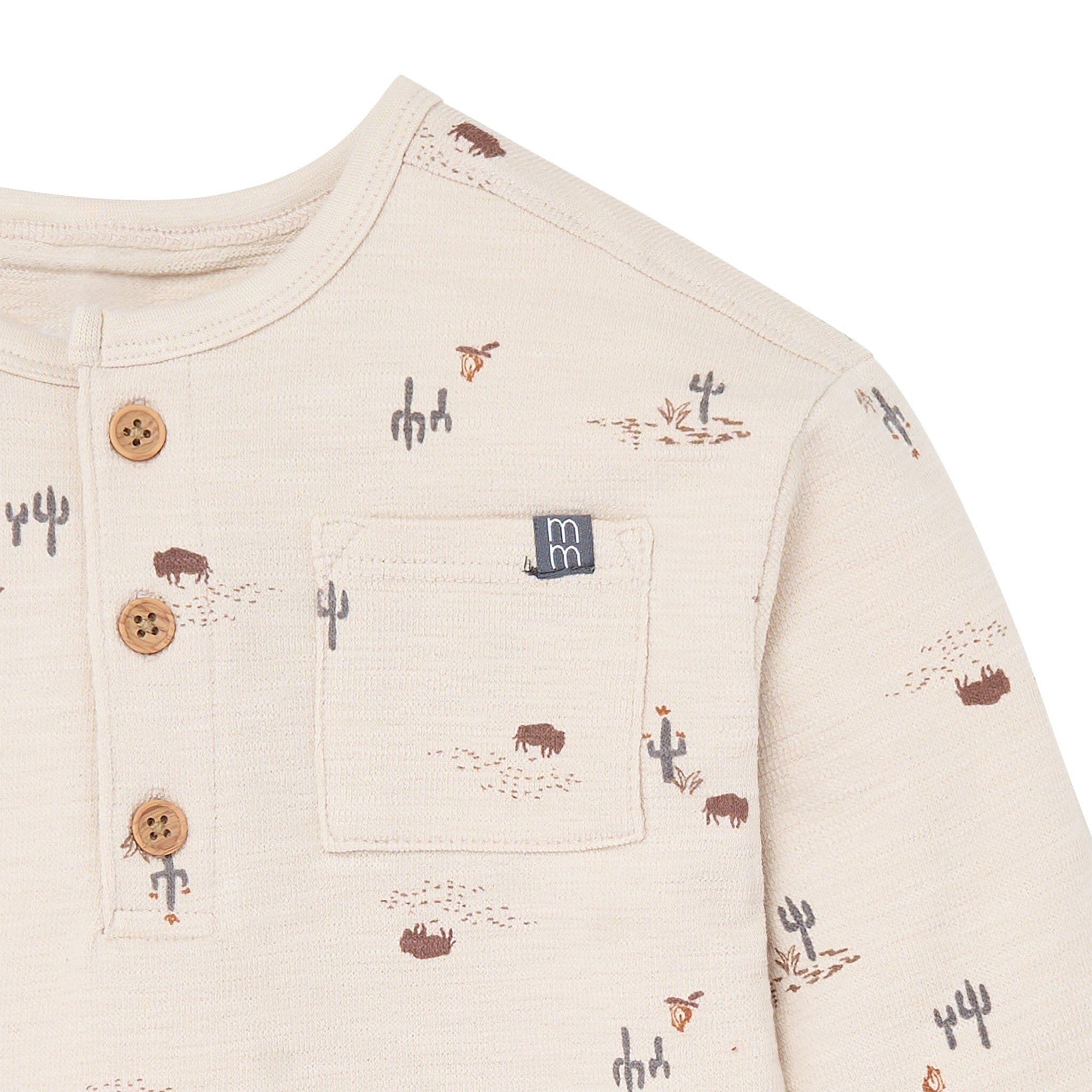 2-Piece Infant & Toddler Boys Buffalo Desert Henley Top and Pant Set - Image 3