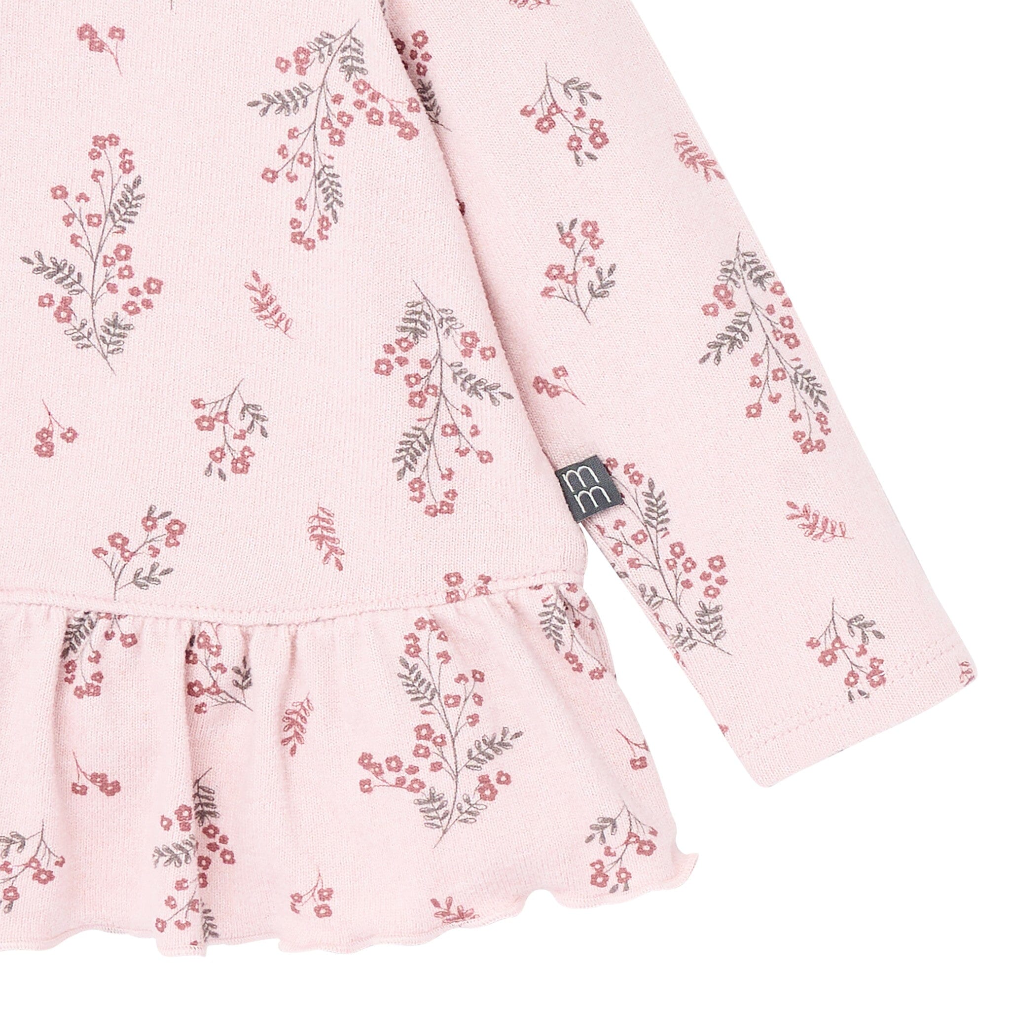 2-Piece Baby Girls Blush Floral Hacci Peplum Top and Pants - Image 4
