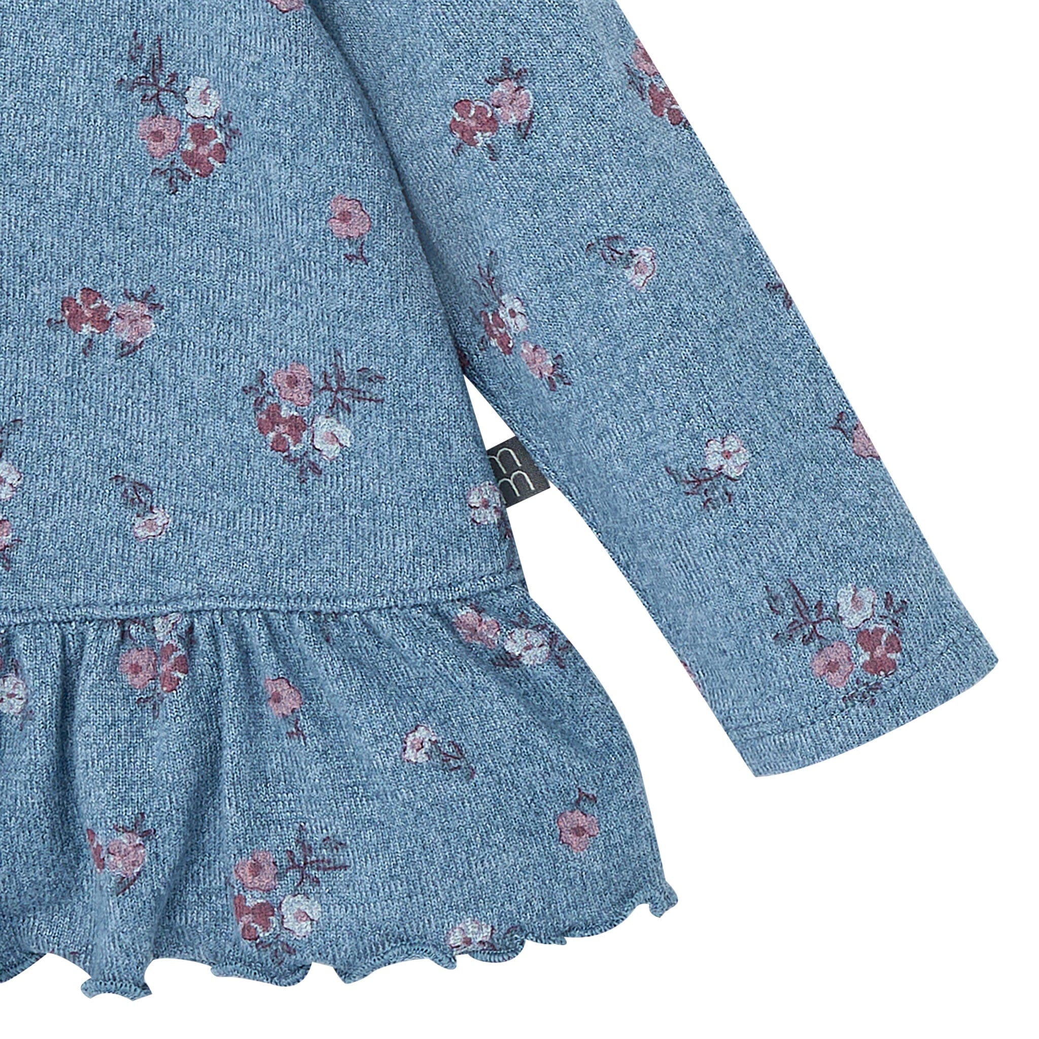 2-Piece Baby Girls Blue Floral Hacci Peplum Top and Pants - Image 4