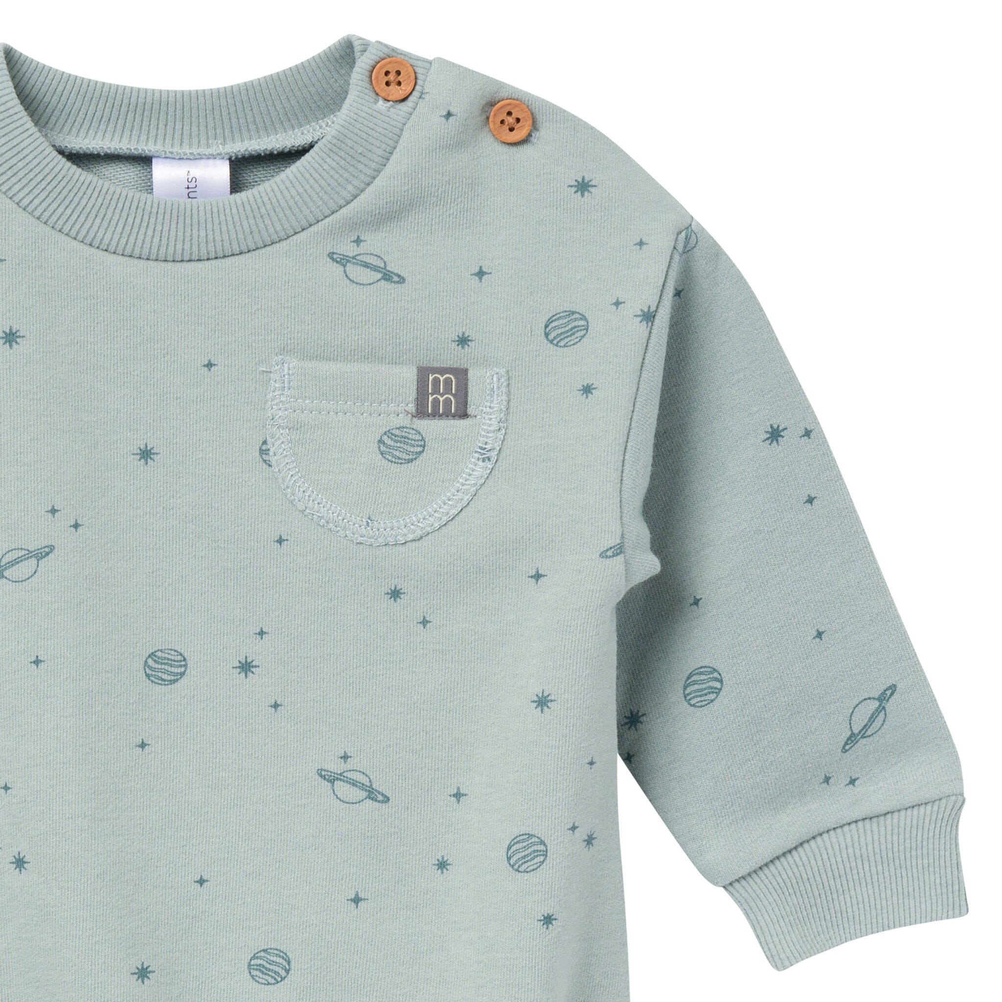 Baby Boys Slate Galaxy Bubble Romper - Image 3
