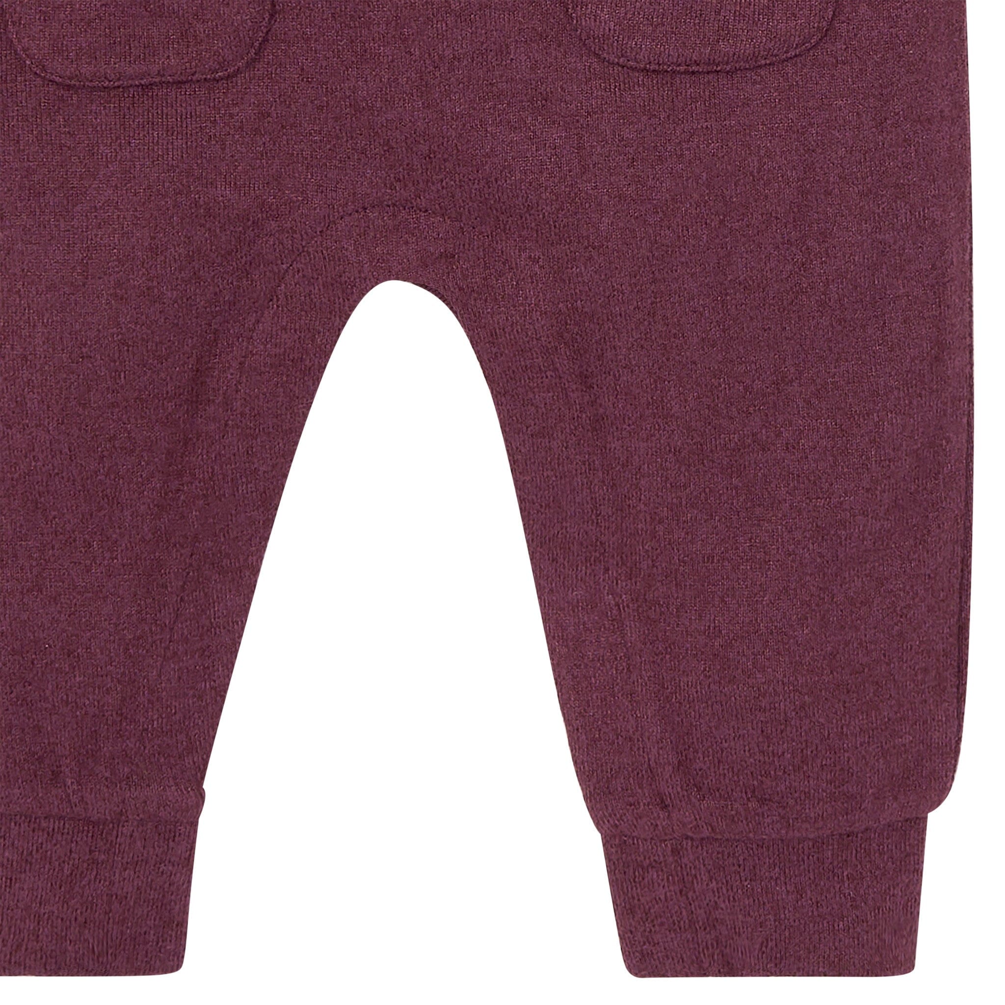 Baby Neutral Burgundy Heather Hacci Long Sleeve Romper - Image 7