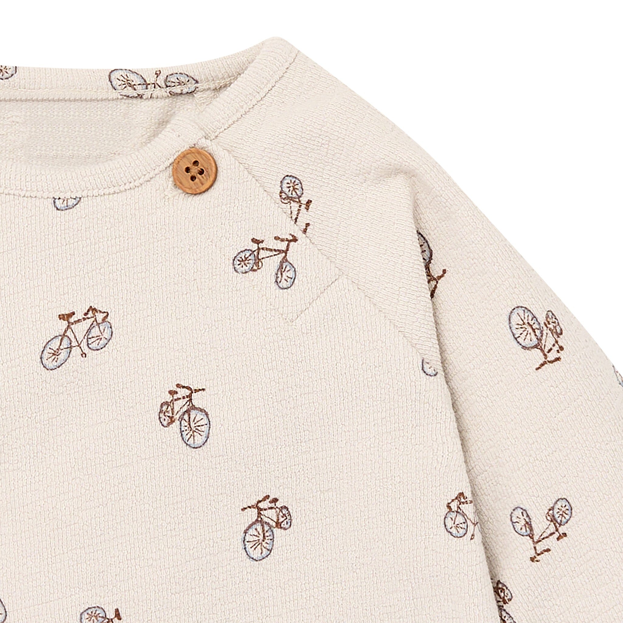 2-Piece Baby Boys Grey Bicycle Raglan Top and Pant Set - Image 3