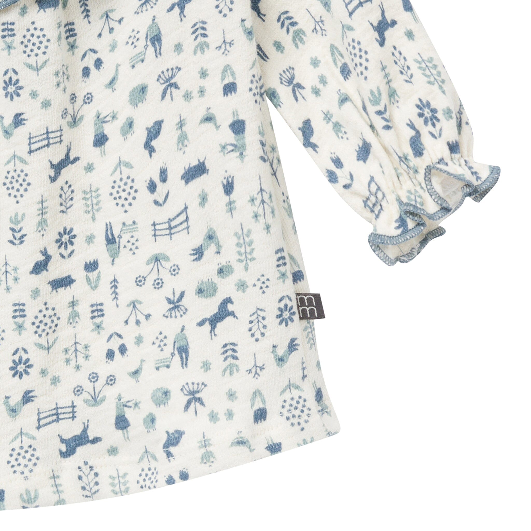 2-Piece Baby Girls Petit Blue Country Dress and Tights Set - Image 4