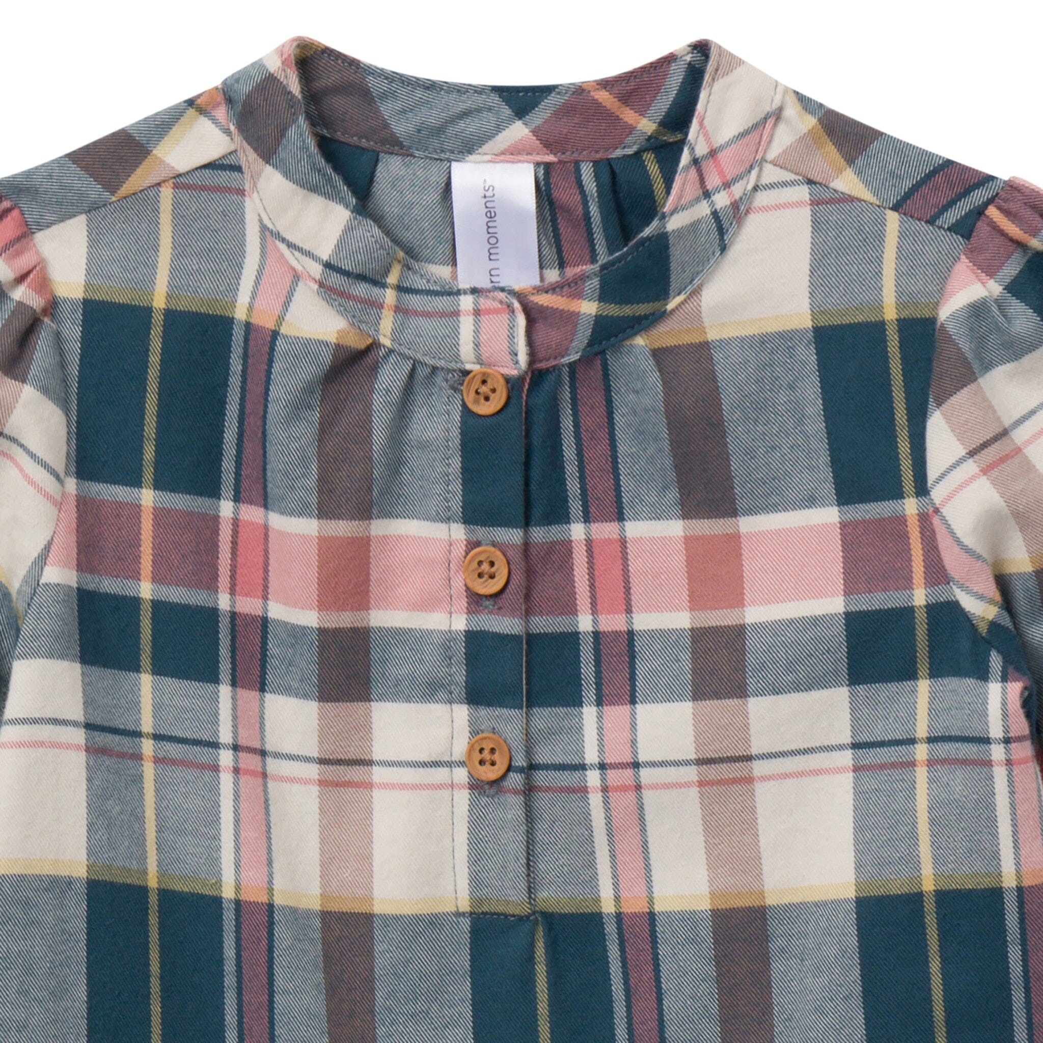 Girls Orion Blue Plaid Collared Dress - Image 5