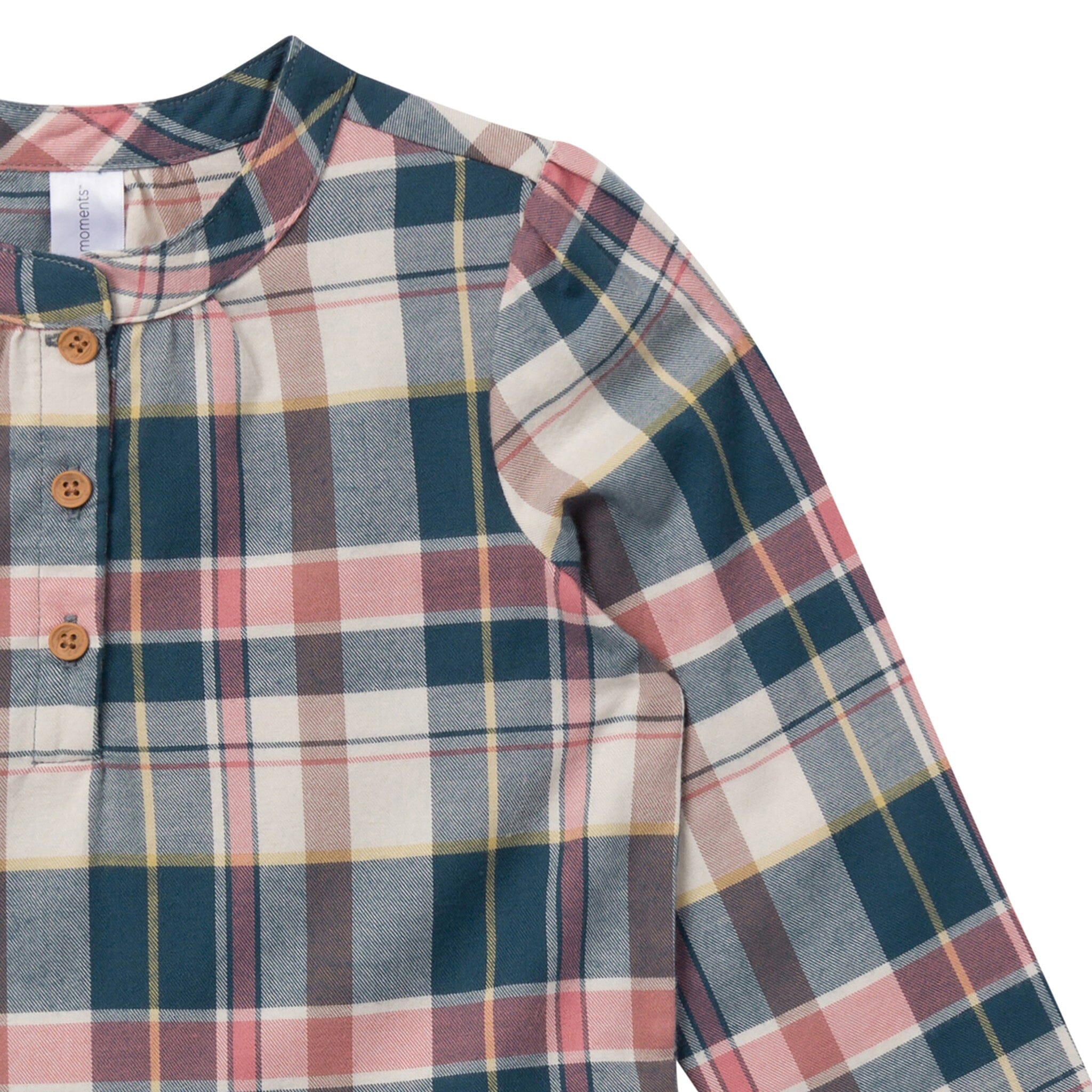 Girls Orion Blue Plaid Collared Dress - Image 6