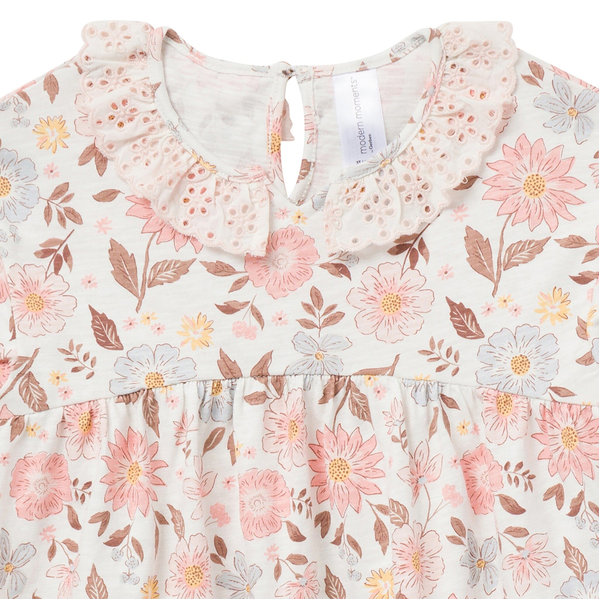 Girls Fall Floral Neck Ruffle Dress - Image 6