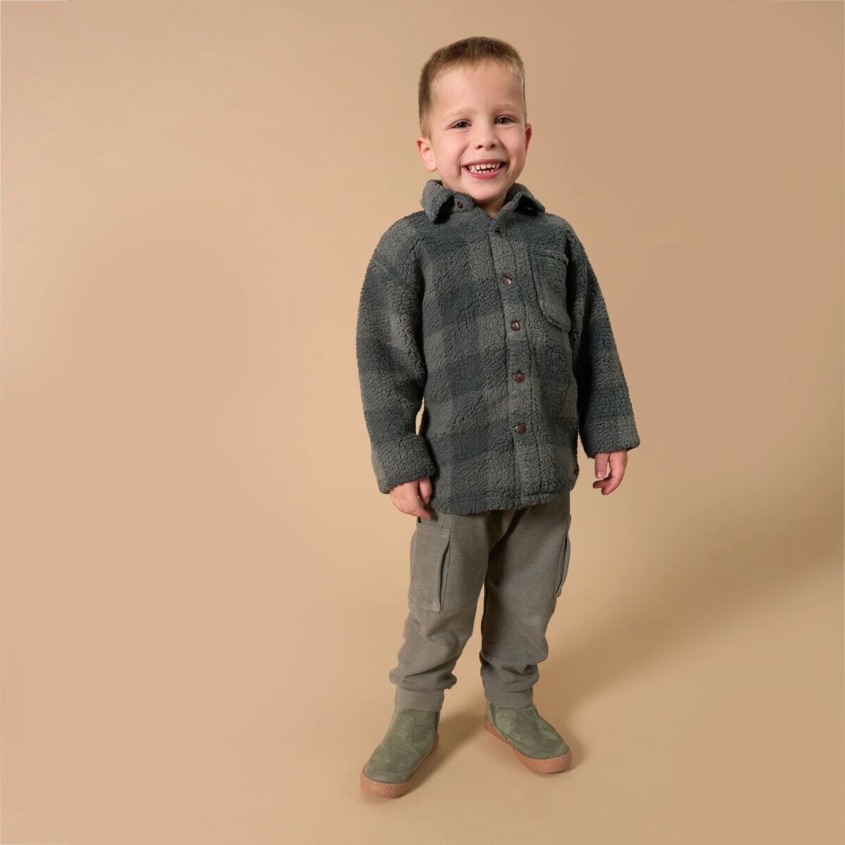 Boys Dark Green Cargo Pocket Sweatpants - Image 2
