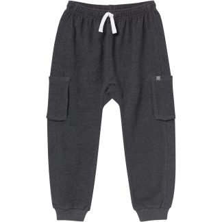Boys Charcoal Gray Cargo Pocket Sweatpants