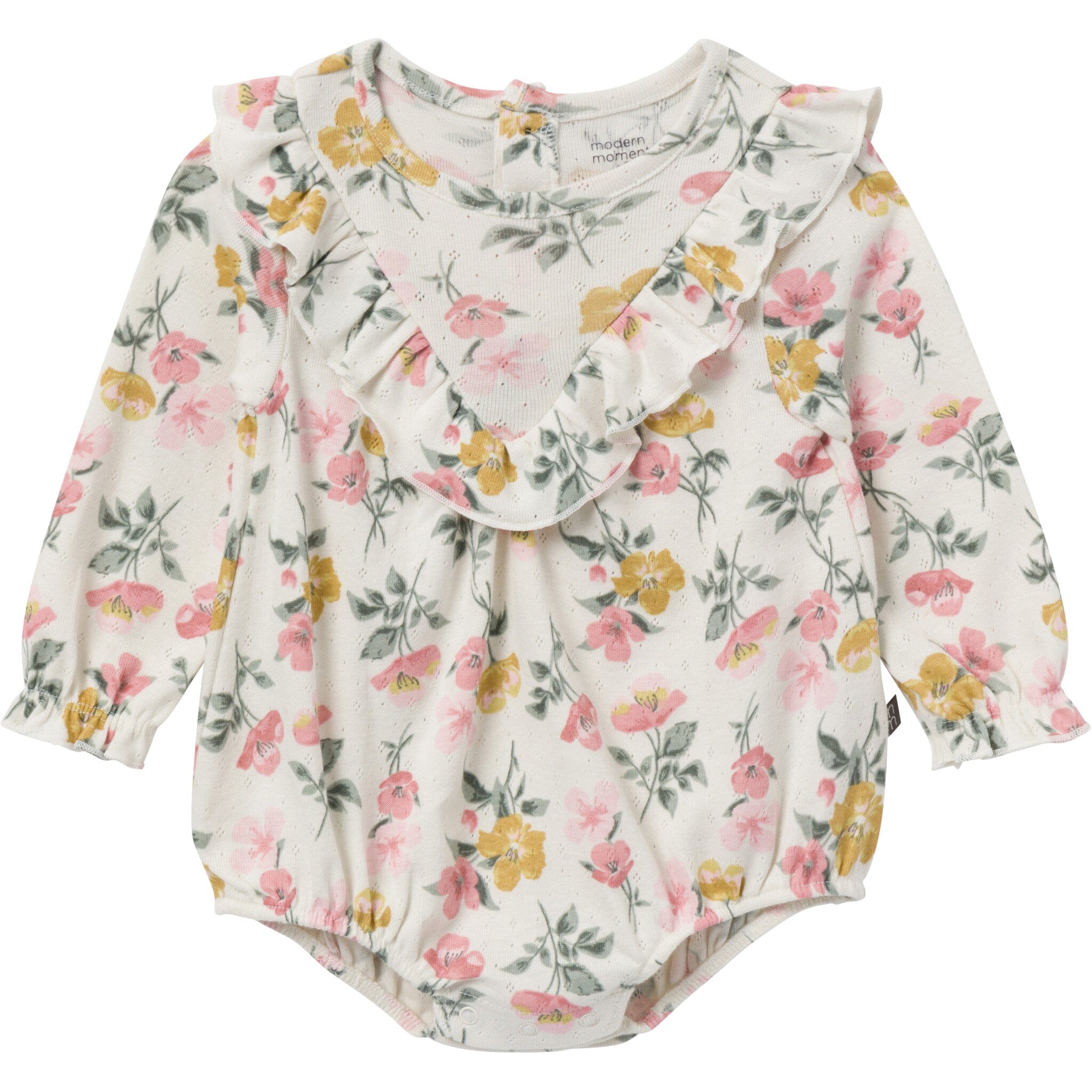 2-Piece Baby Girls Floral Bubble Romper and Tights - Image 2