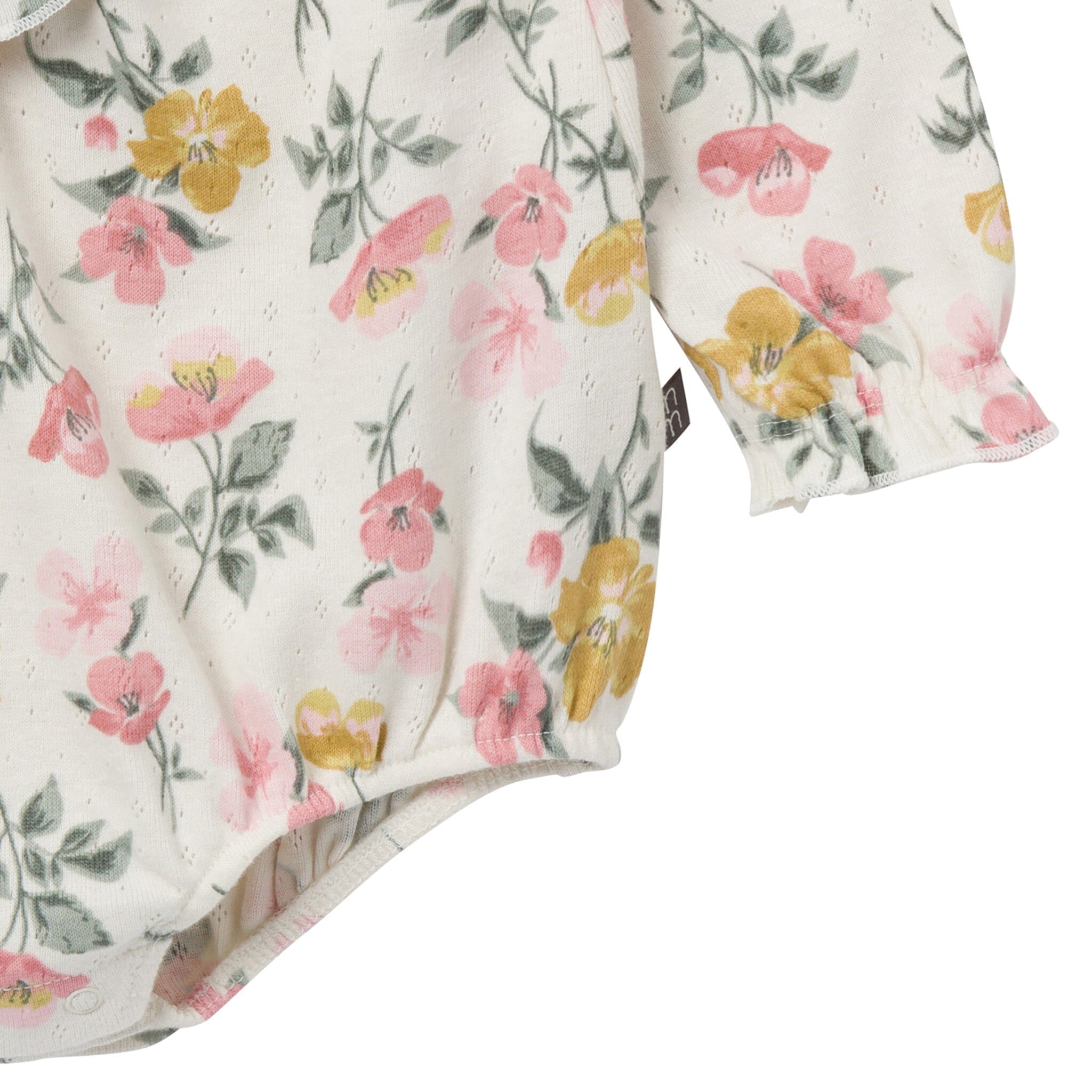 2-Piece Baby Girls Floral Bubble Romper and Tights - Image 4