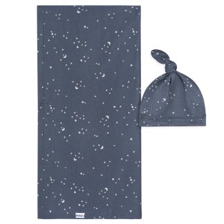 2-Piece Baby Boys Stars & Moon Swaddle and Cap Set
