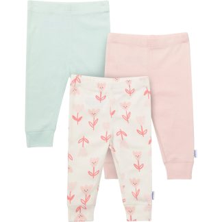 3-Pack Baby Girls Flowers Active Pants