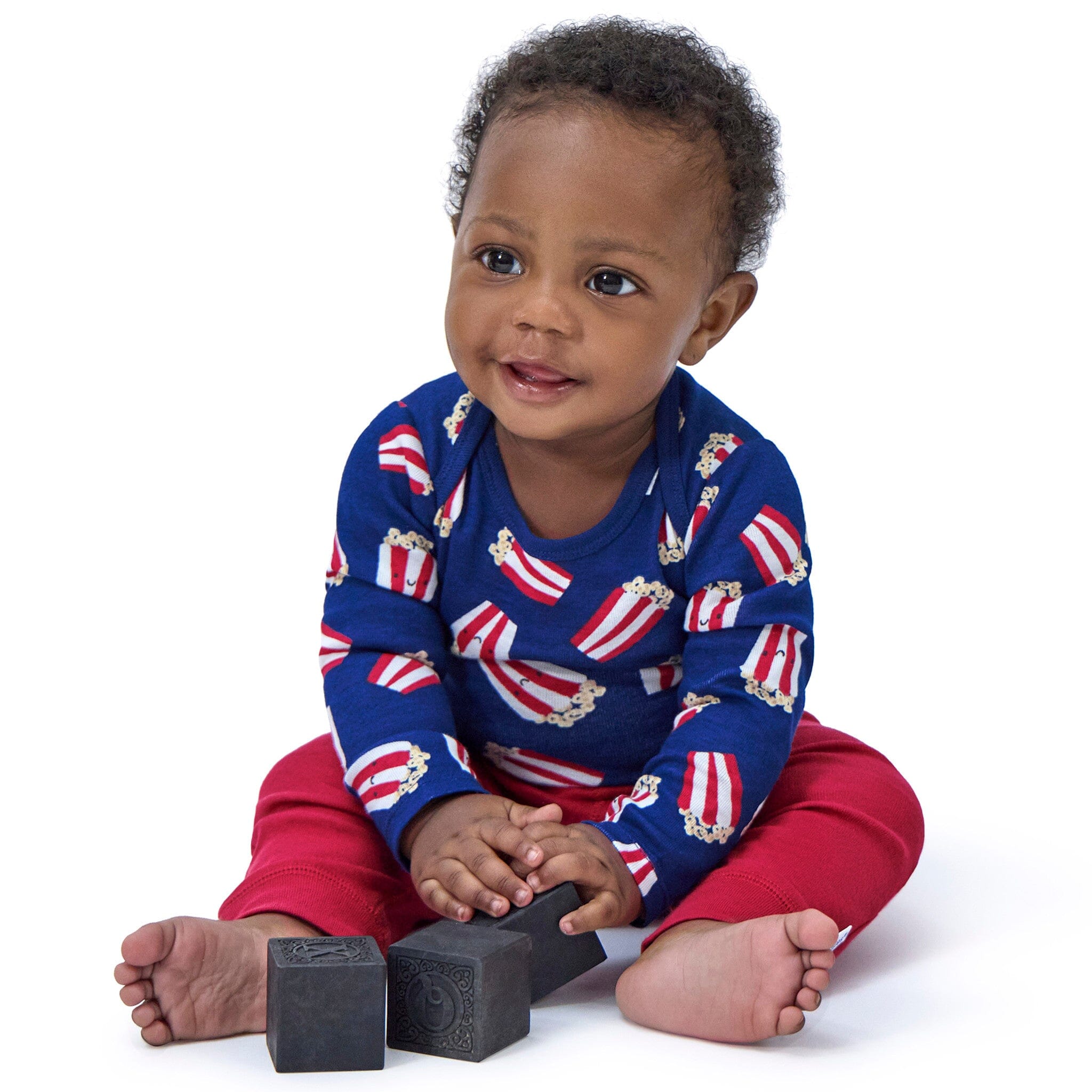 4-Piece Baby Boys Best Popcorn Day Onesies® Bodysuits and Pants - Image 2