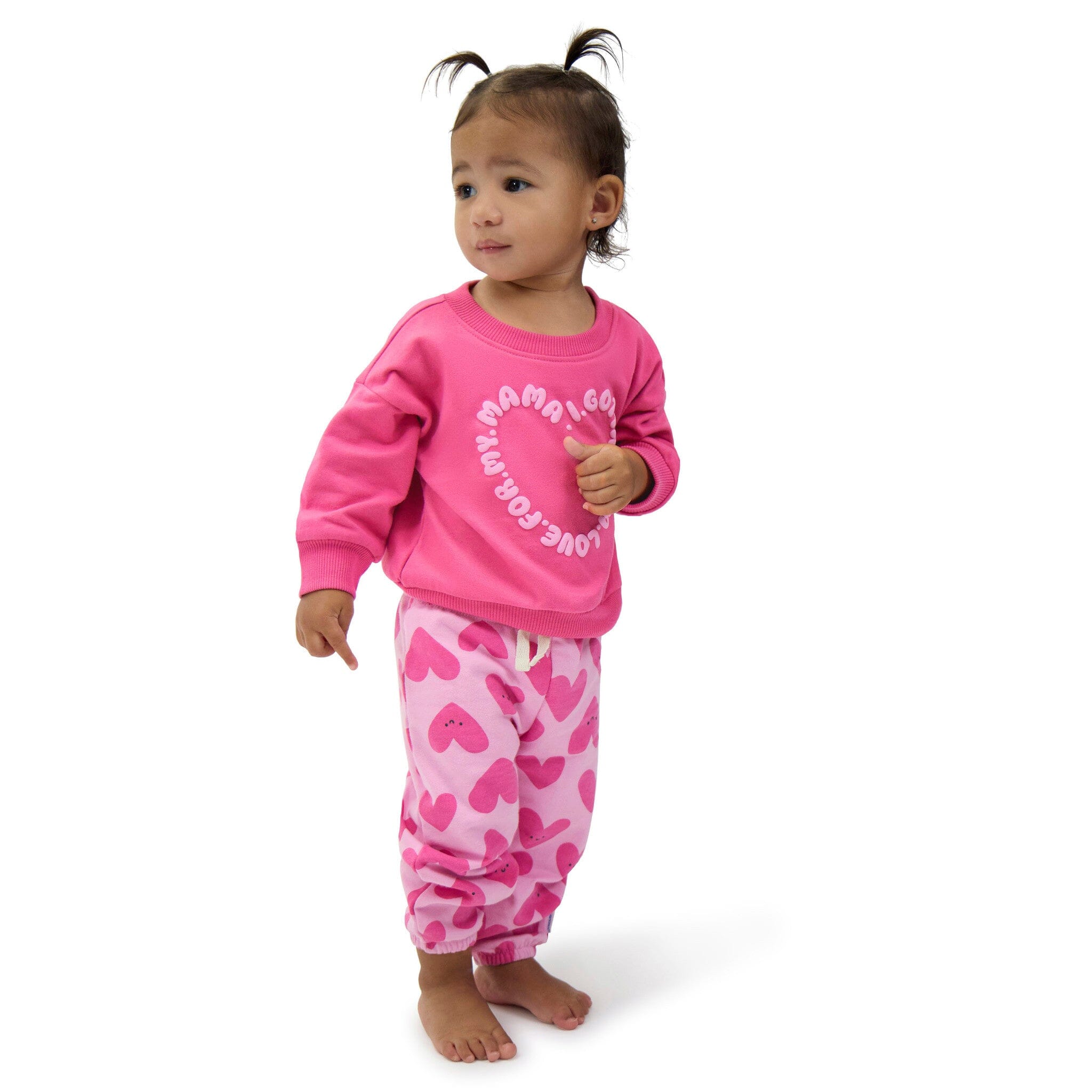 2-Piece Baby Girls Love Mama Sweatshirt Set - Image 3