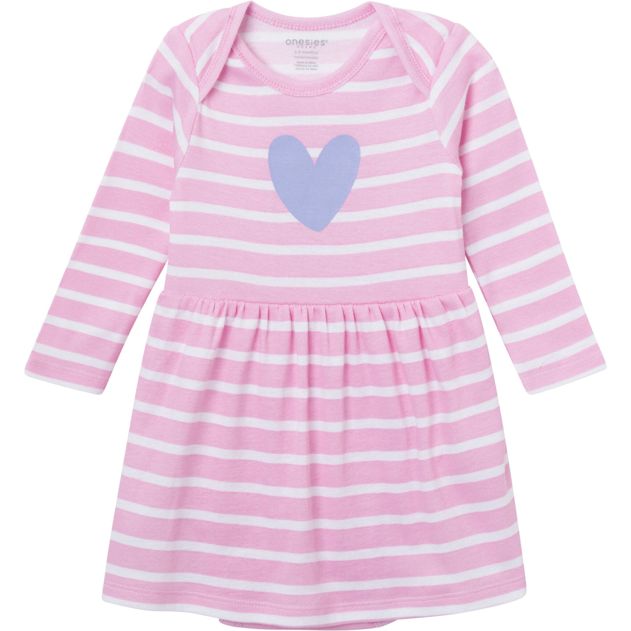 Baby Girls Purple Heart Bodysuit Dress - Image 2